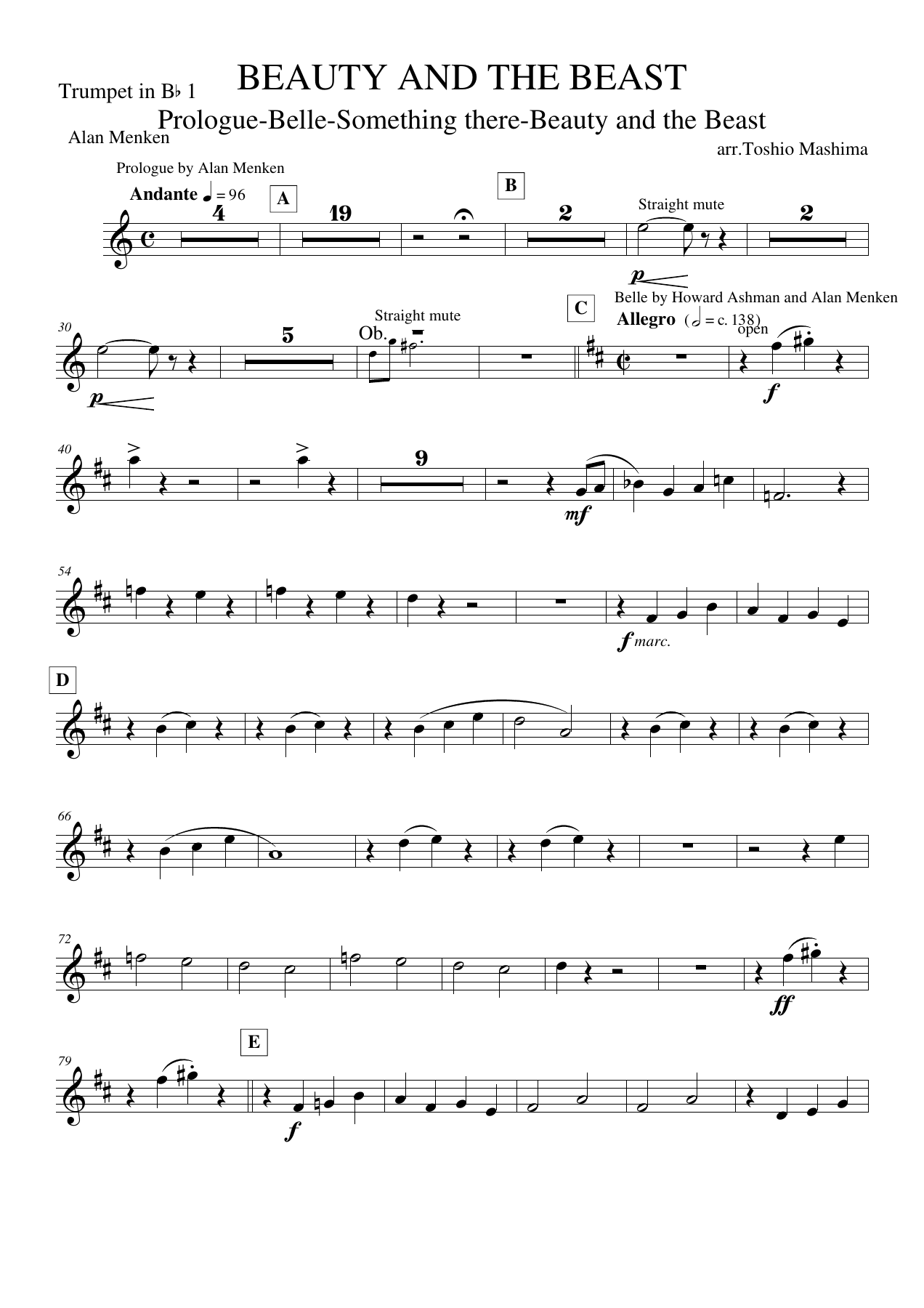 Trumpet in Bb — sheet music cover (first page)