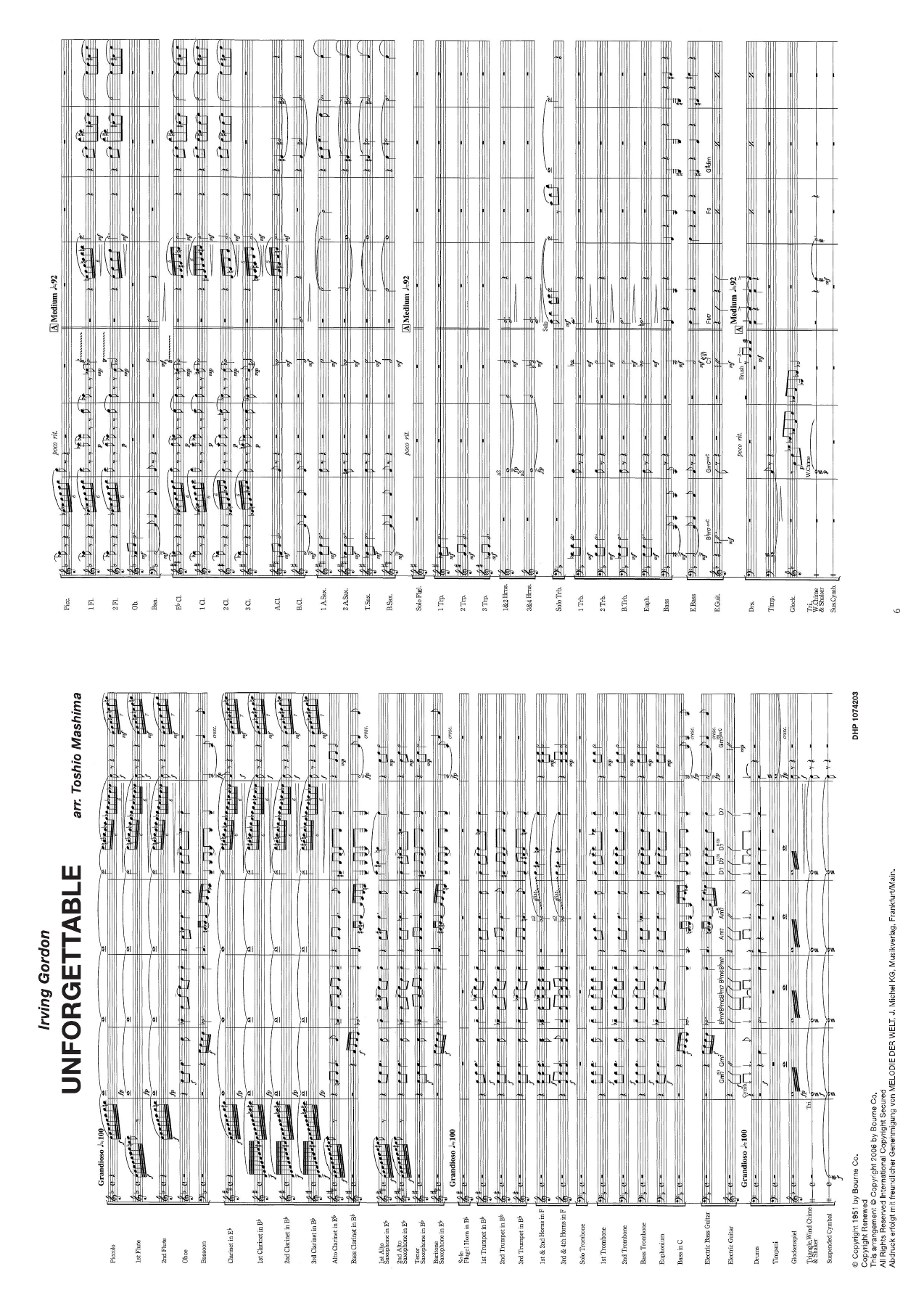 Unforgettable-score — sheet music preview