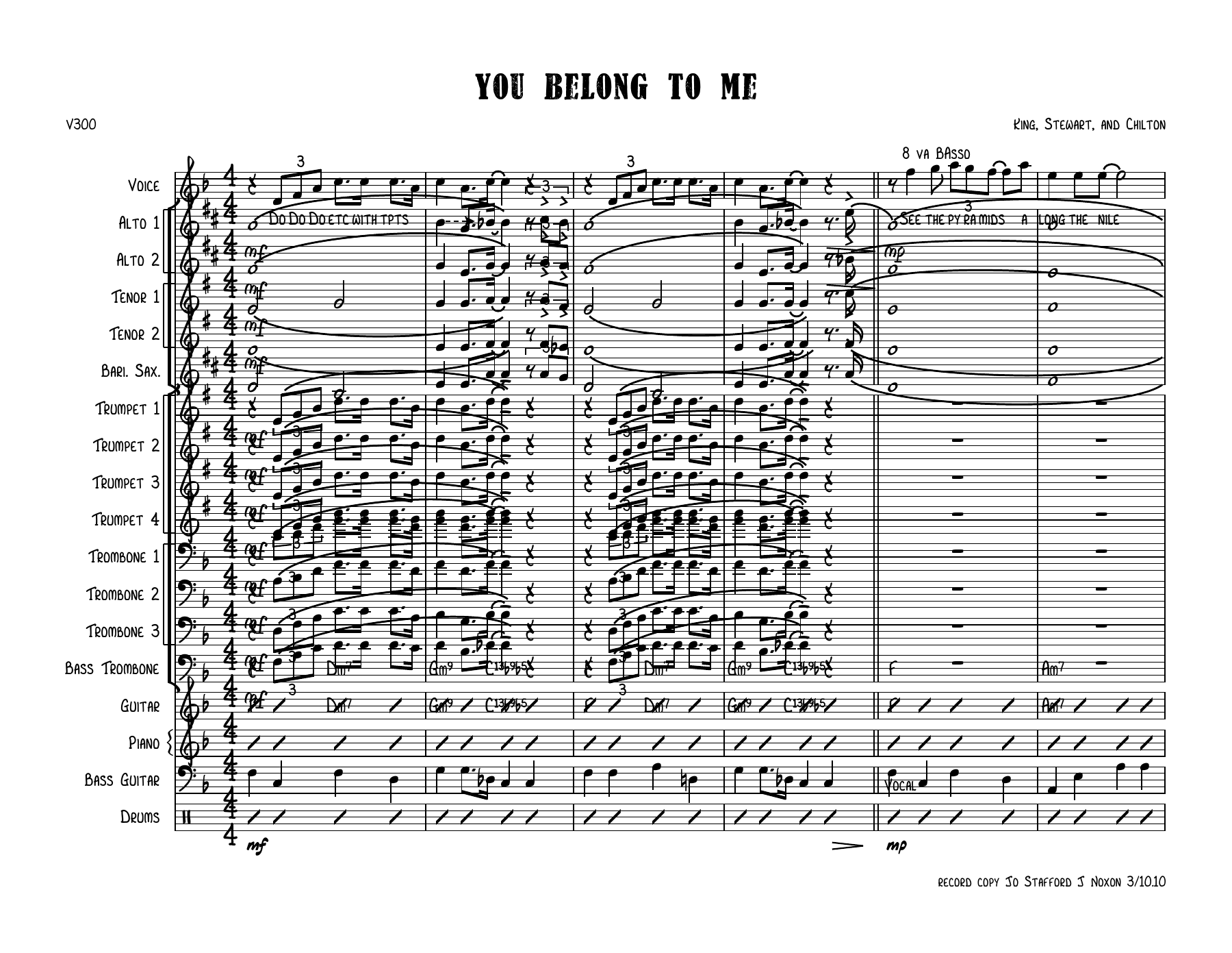 You Belong To Me — sheet music cover (first page)