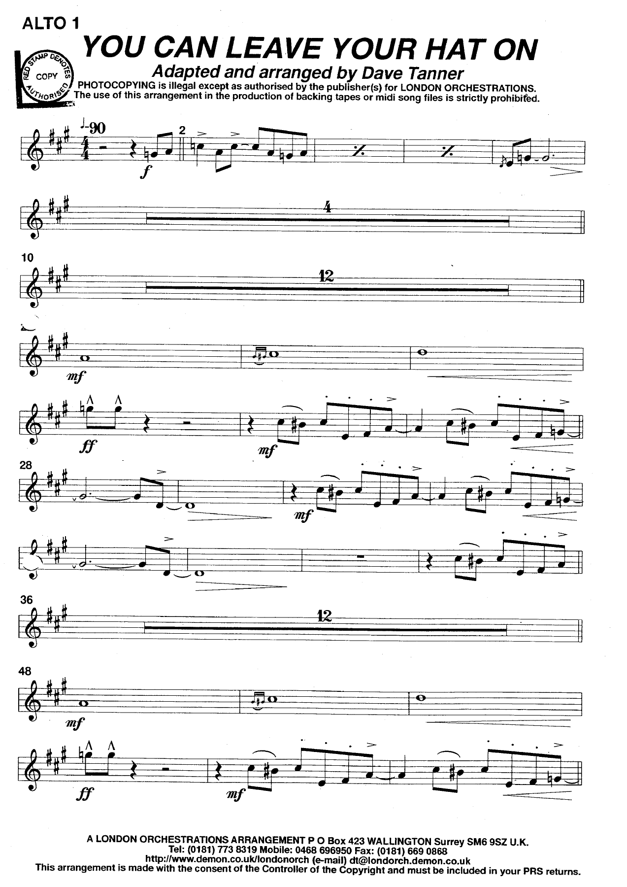 You can leave your hat on AS — big_band_vocal sheet music arranged by Mr. X | Pop
