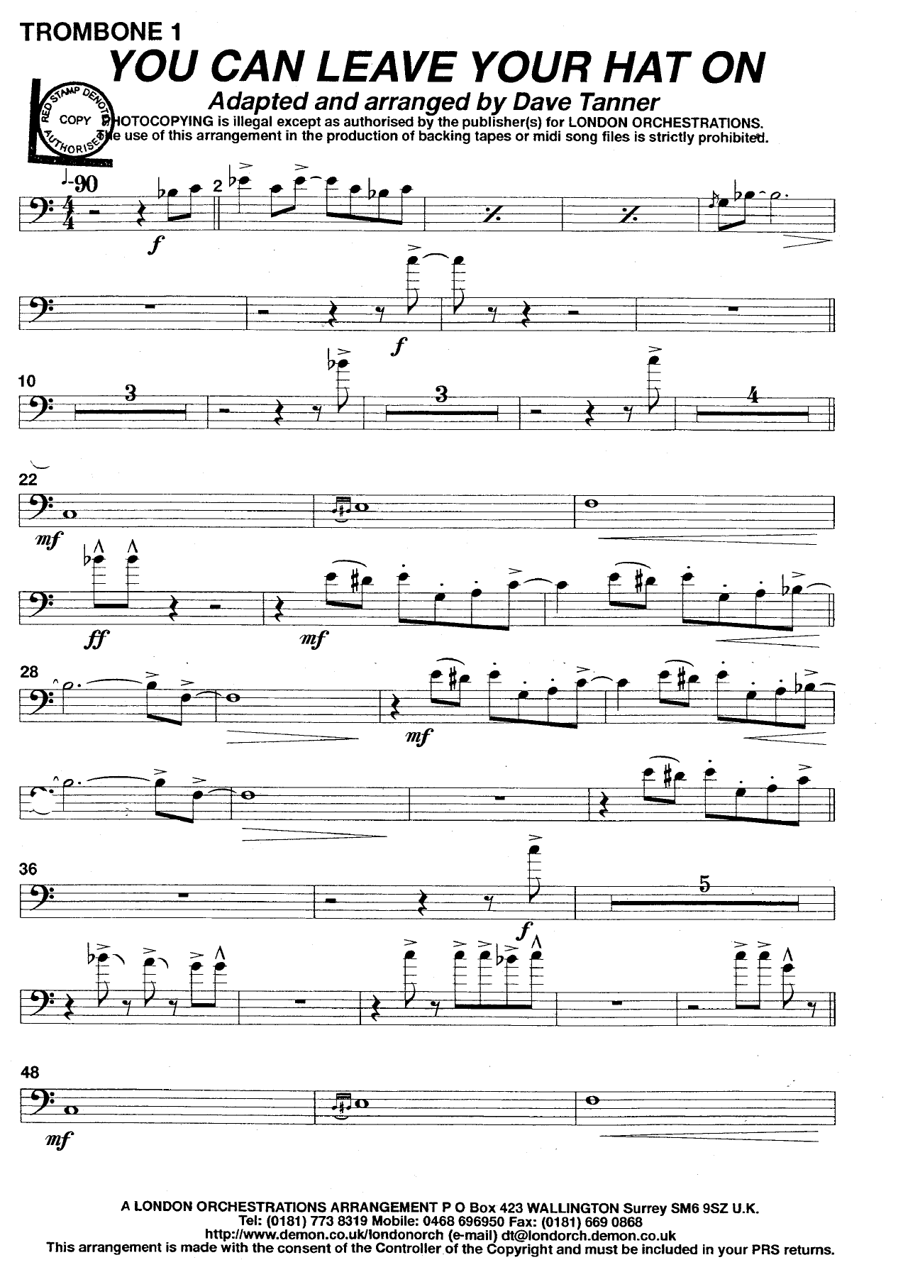 You can leave your hat on TB — big_band_vocal sheet music arranged by Mr. X | Pop