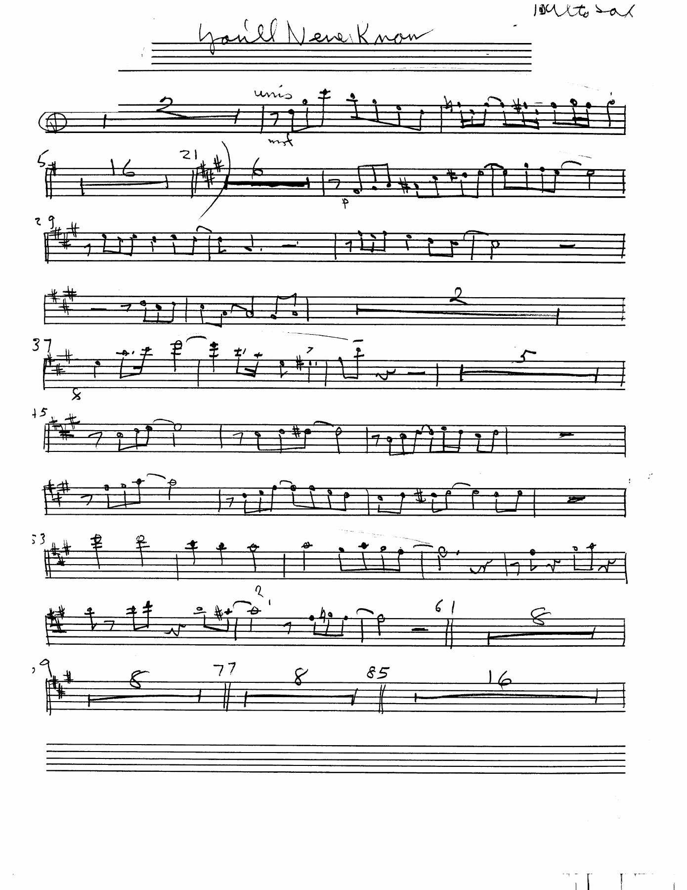 You'll Never Know — big_band_vocal sheet music arranged by Mr. X | Jazz Standard