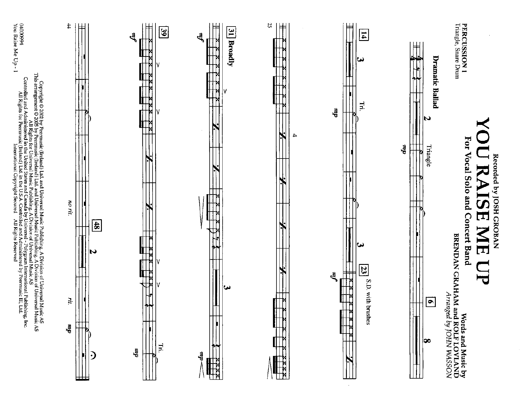 Percussion — sheet music cover (first page)