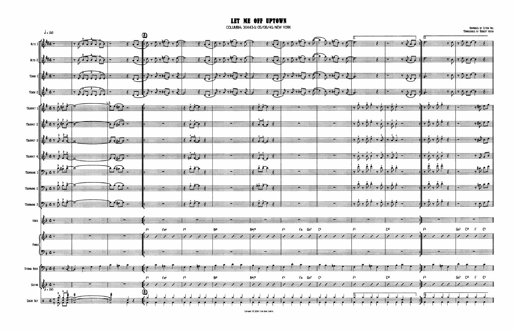 Let Me Off Uptown GK score — sheet music preview