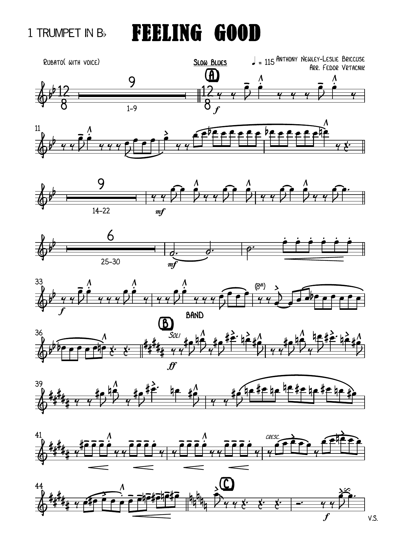 FEELING GOOD-Fm 1 Trumpet in Bb — sheet music preview
