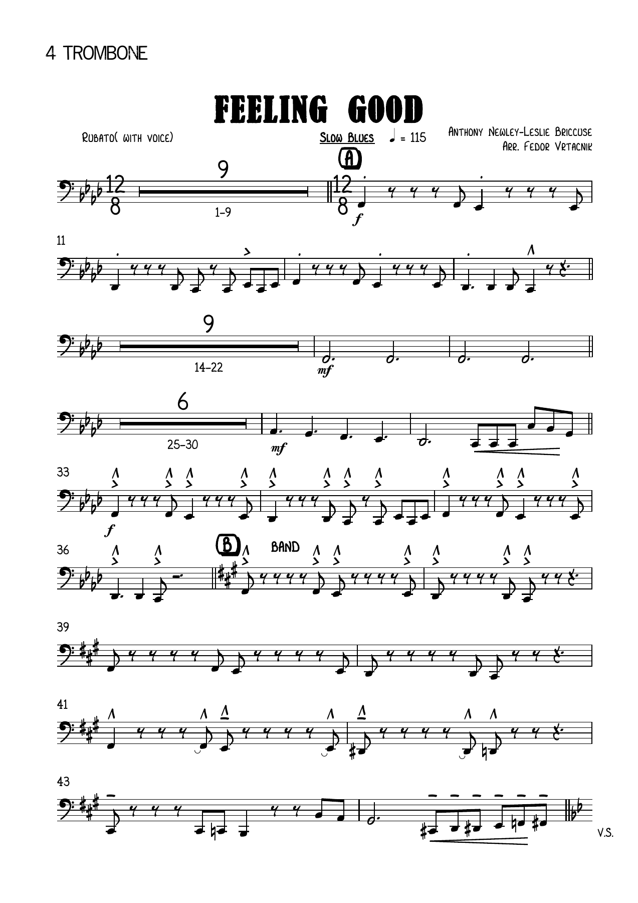 FEELING GOOD-Fm 4 Trombone — sheet music preview