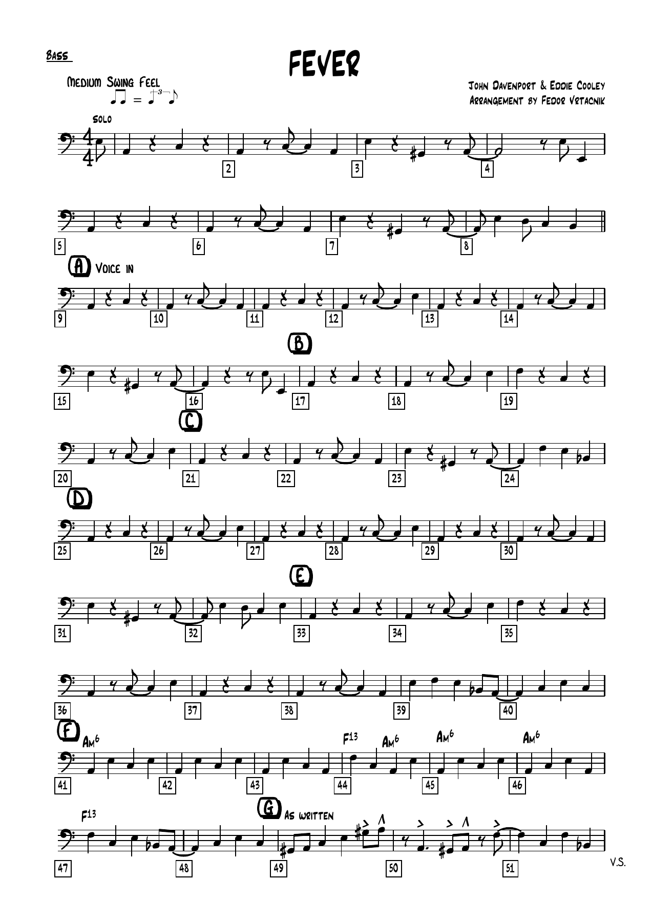 Fever Bass — sheet music cover (first page)