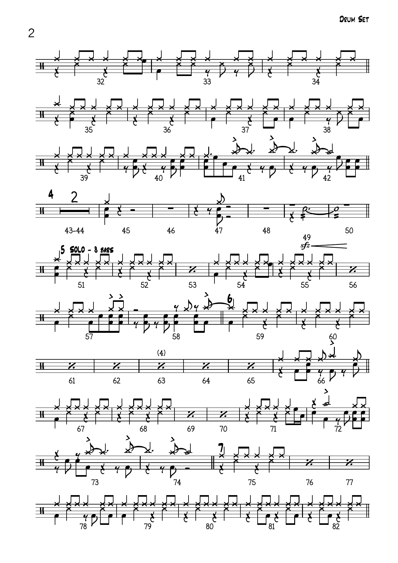JUST FRIENDS -Cmajor Drum Set — page 2