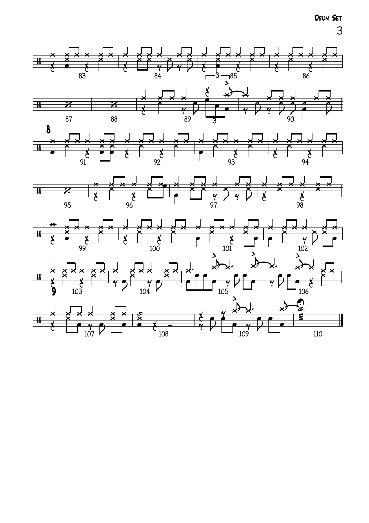 JUST FRIENDS -Cmajor Drum Set — page 3