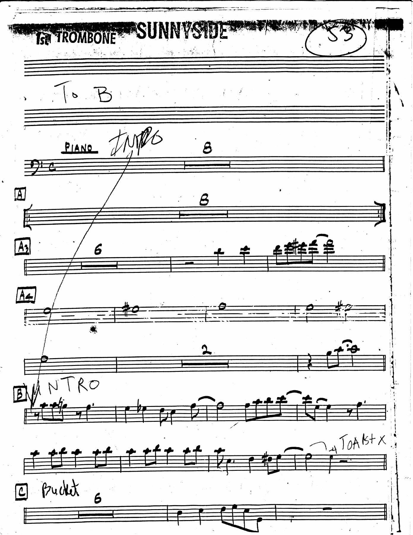 Bone 1 sunny side — sheet music preview