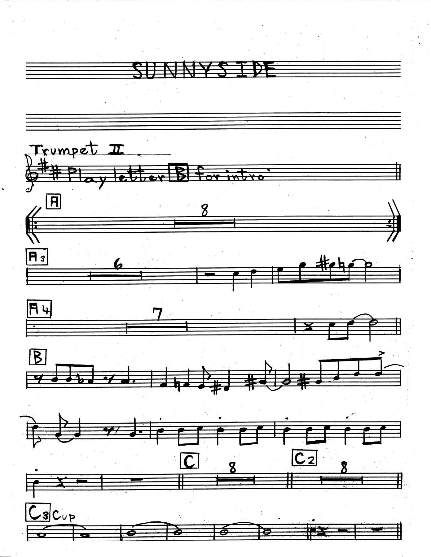 Tpt 2 sunny side — sheet music cover (first page)