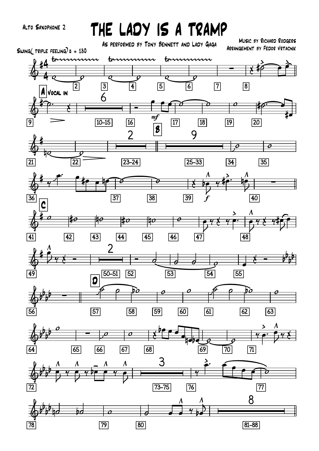 2 ALTO — sheet music cover (first page)