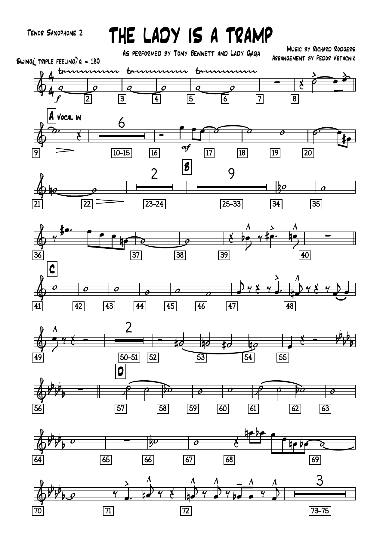 2 Tenor — sheet music cover (first page)