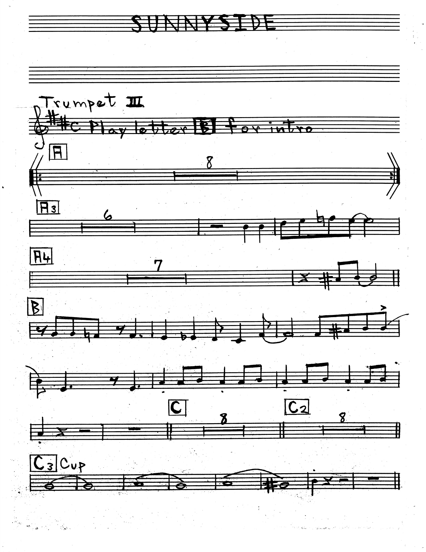 Tpt 3 sunny side — sheet music cover (first page)