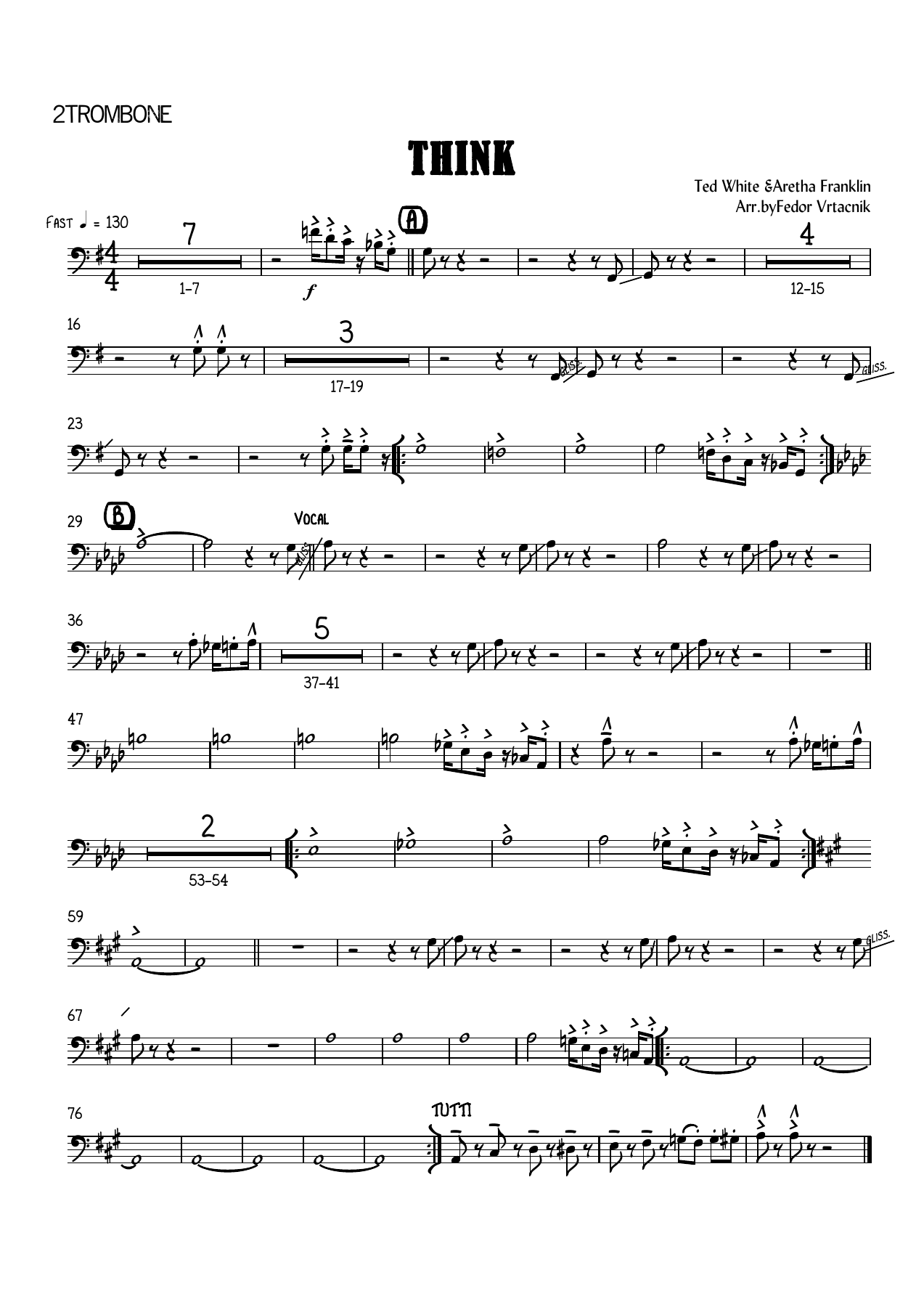 THINK 2Trombone — sheet music cover (first page)