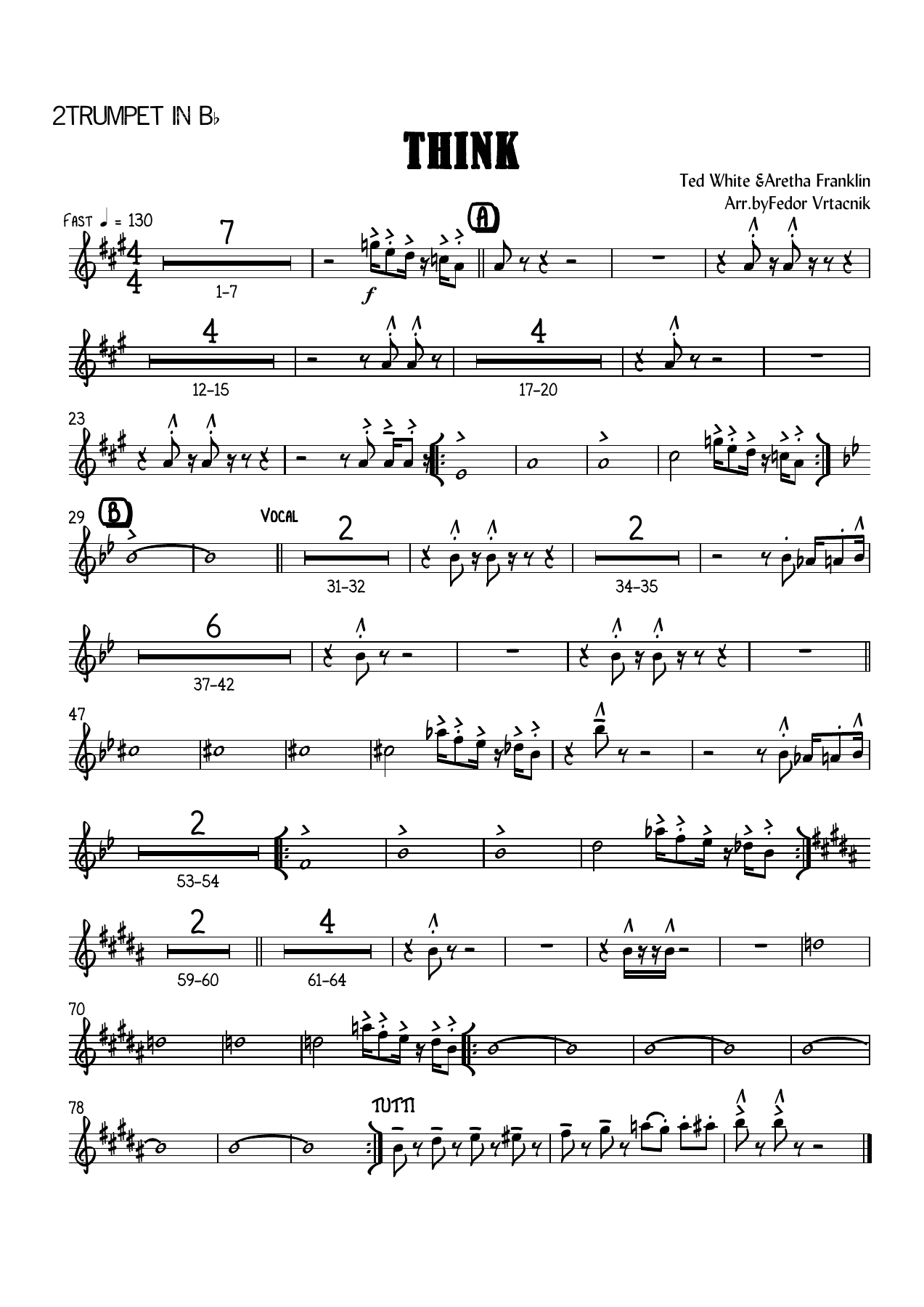 THINK 2Trumpet in Bb — sheet music cover (first page)