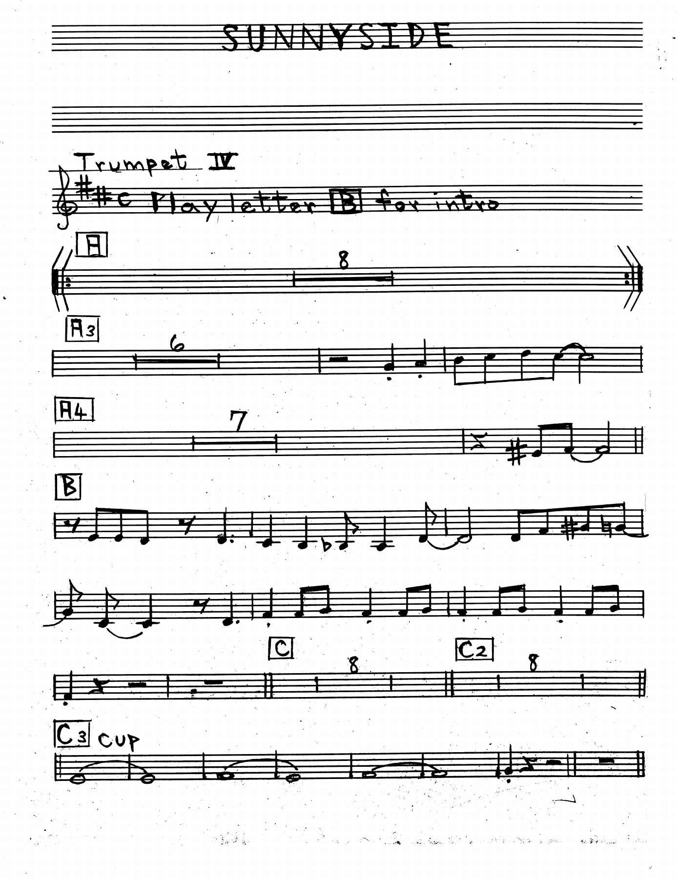 Tpt 4 sunny side — sheet music cover (first page)