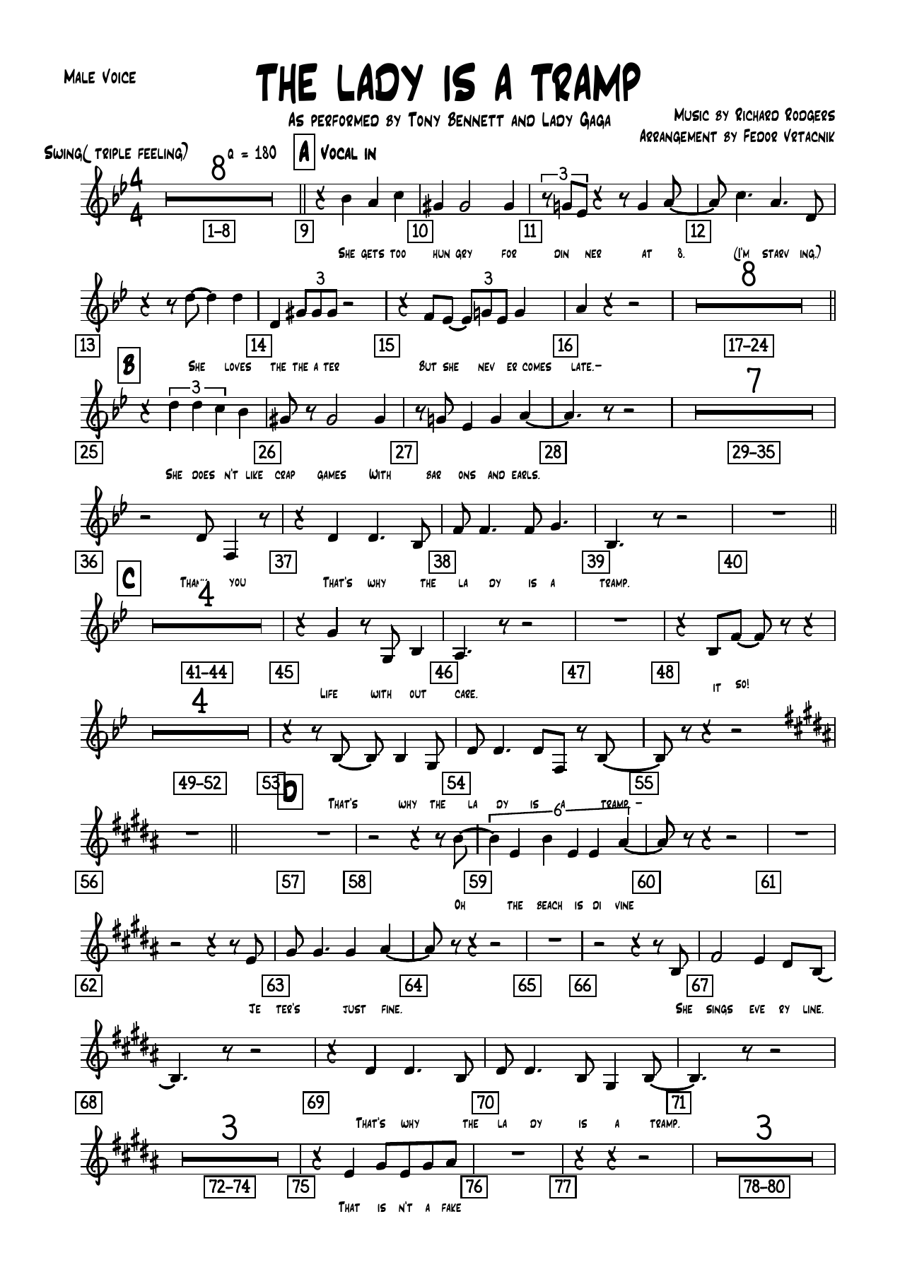 Male Voice — sheet music cover (first page)