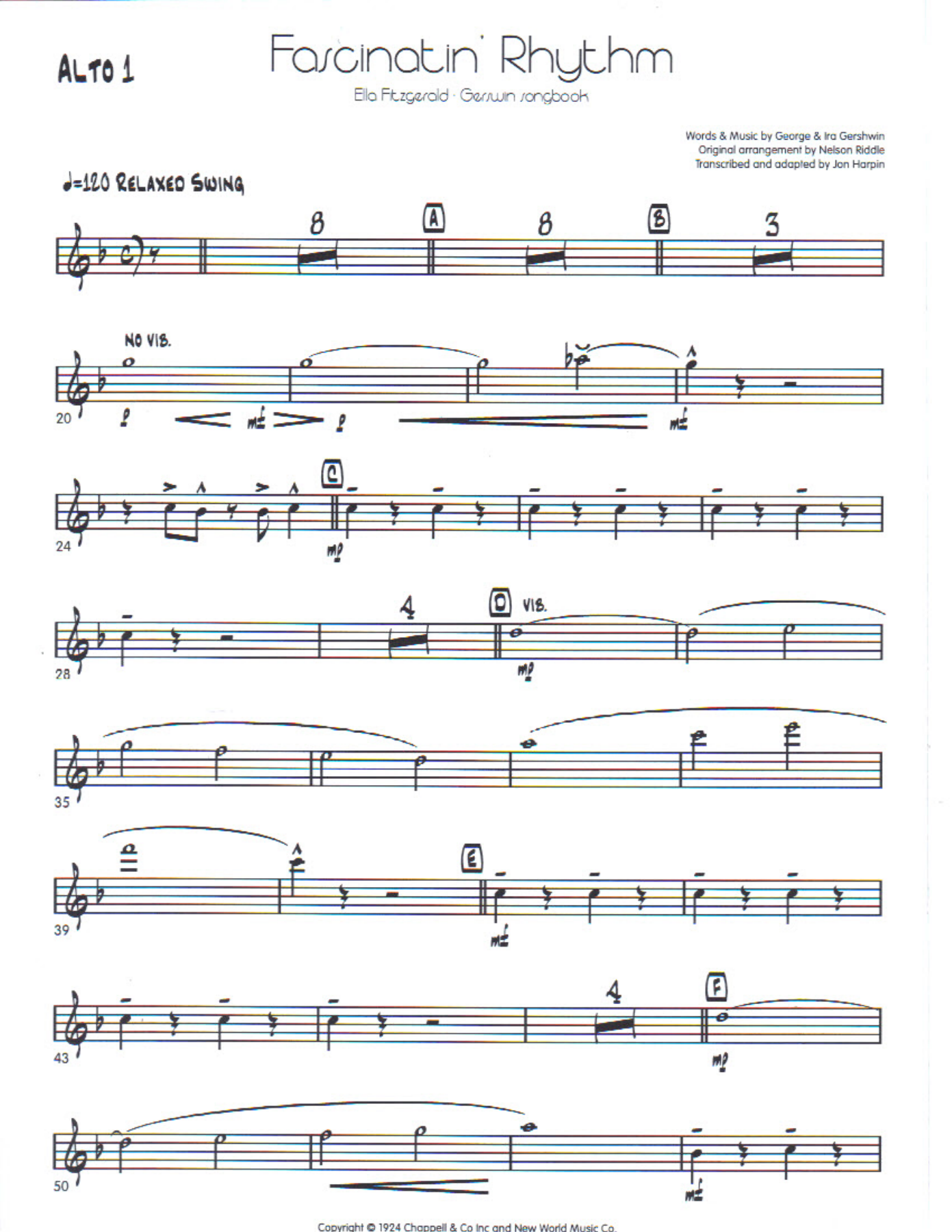 Fascinatin rythm alto — sheet music cover (first page)
