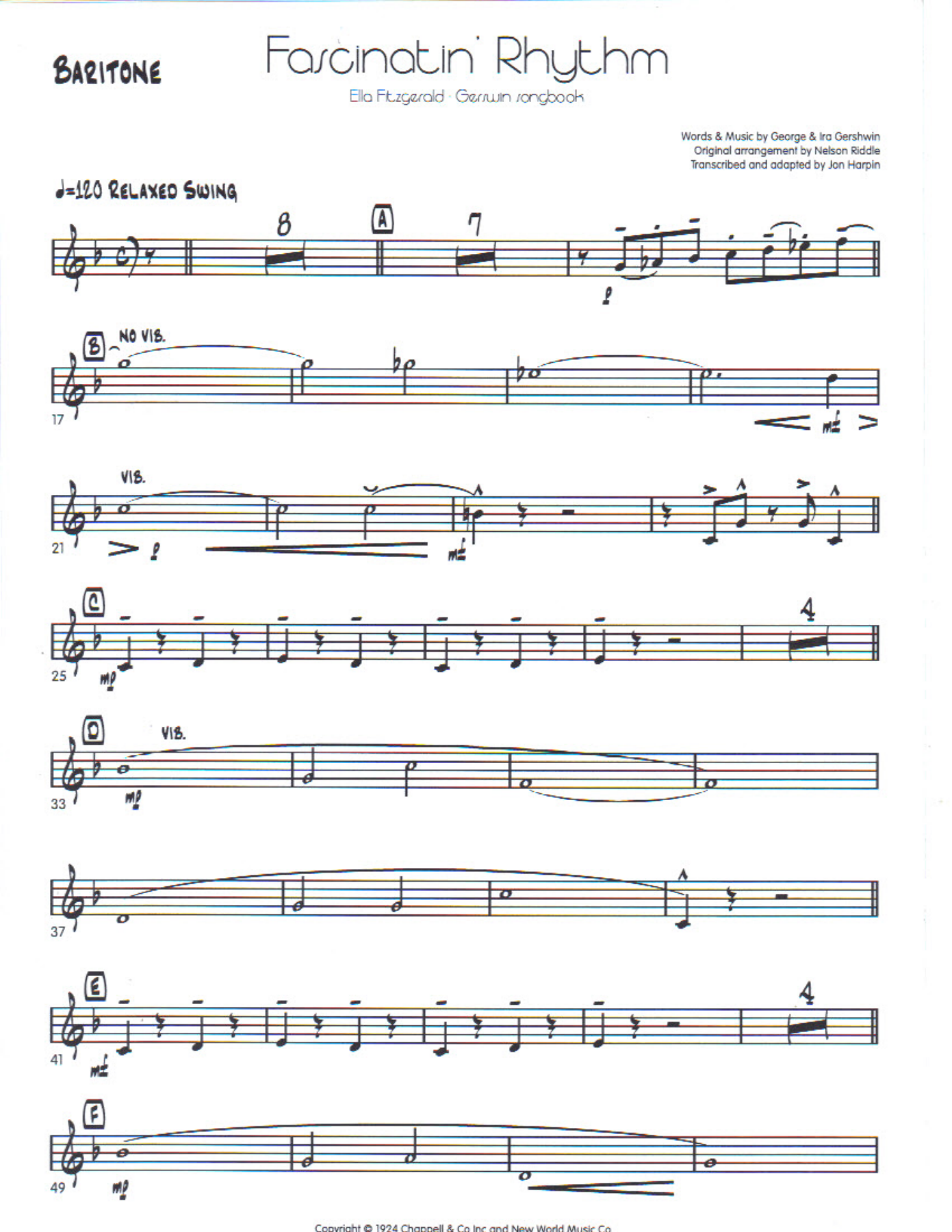 Fascinatin rythm baritone — sheet music cover (first page)