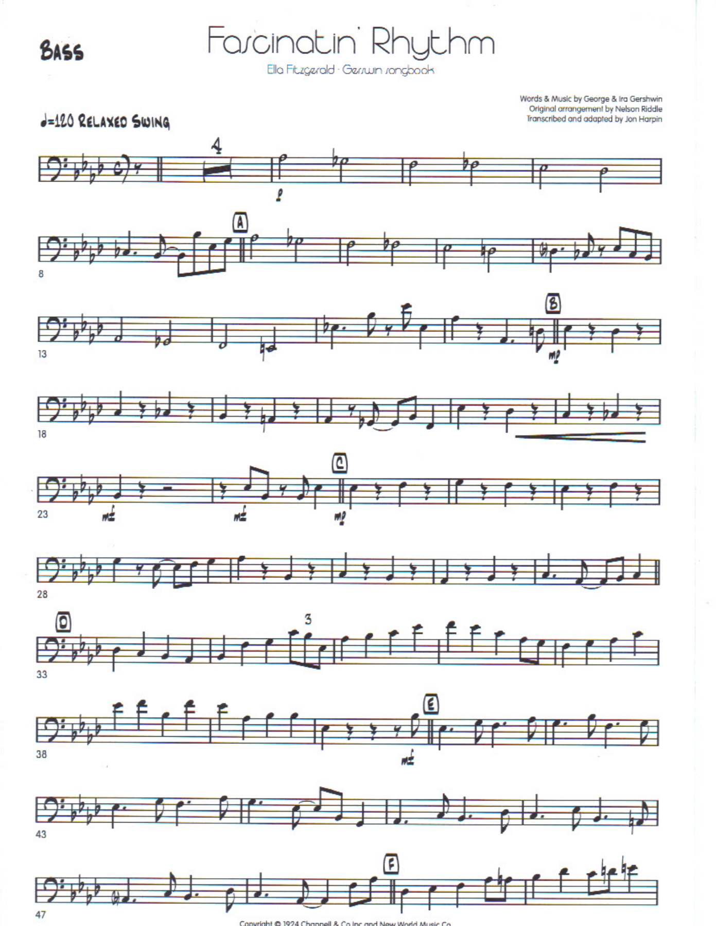 Fascinatin rythm bass — sheet music cover (first page)