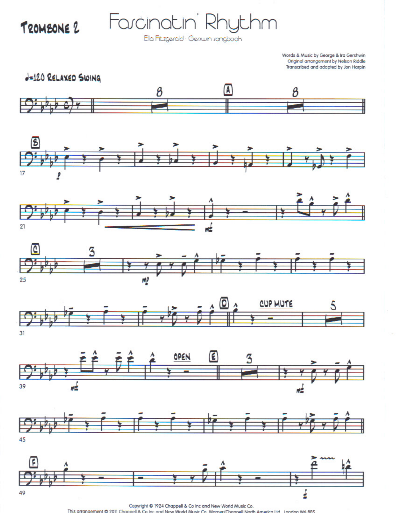 Fascinatin rythm trpmbone2 — sheet music cover (first page)
