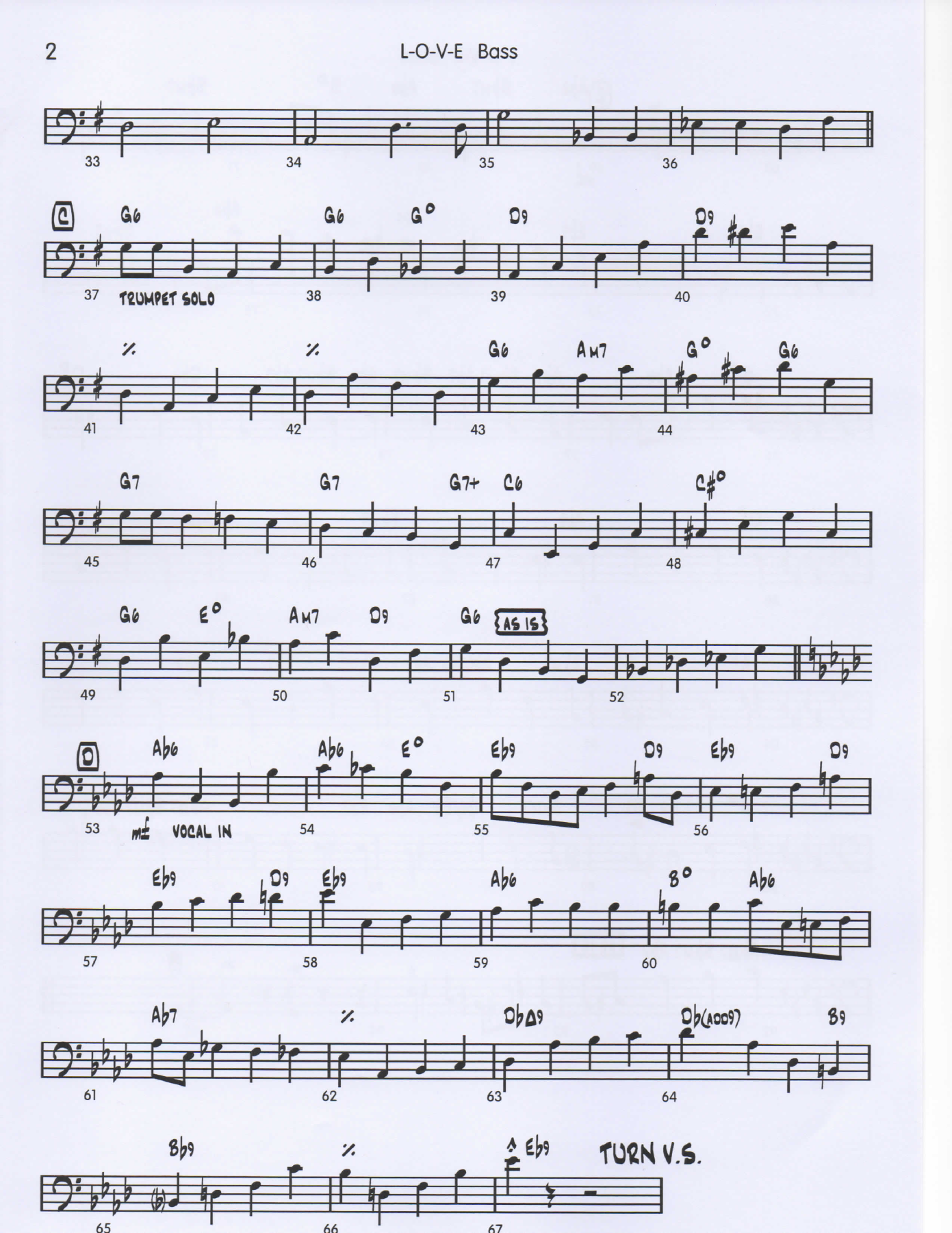 LOVE Bass pg2 — sheet music cover (first page)