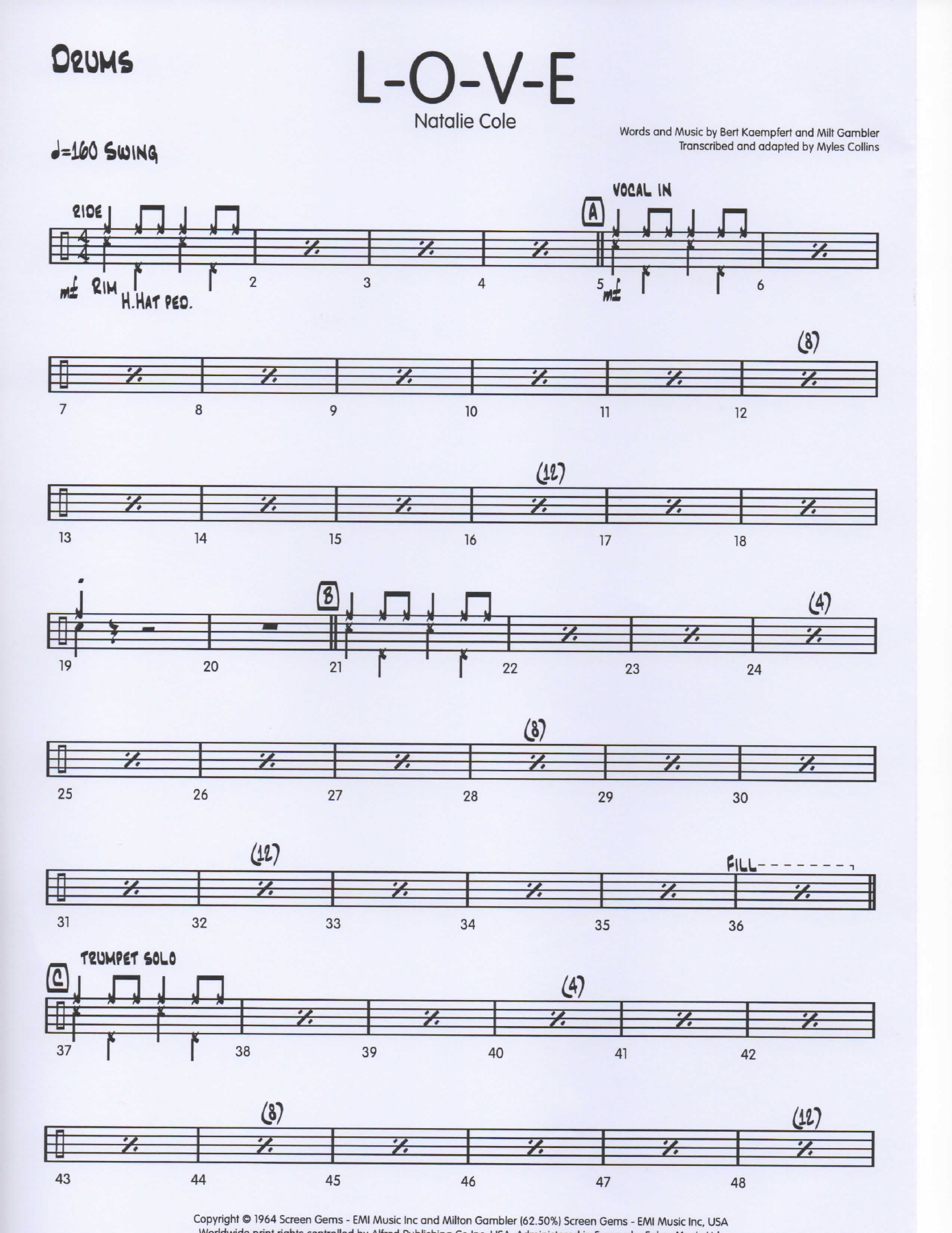LOVE Drums pg1 — sheet music cover (first page)