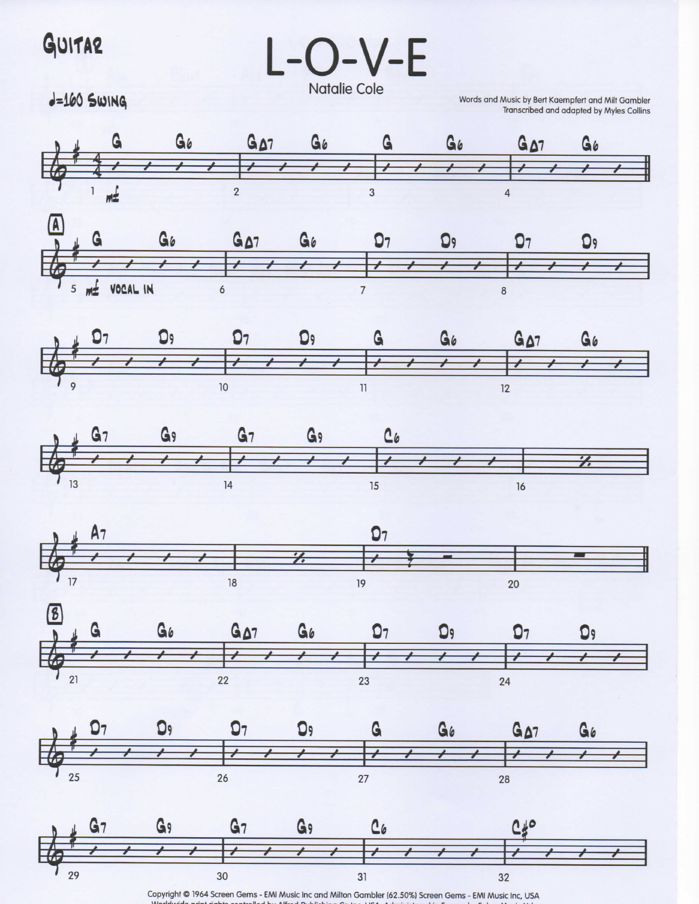 LOVE Guitar pg1 — sheet music cover (first page)