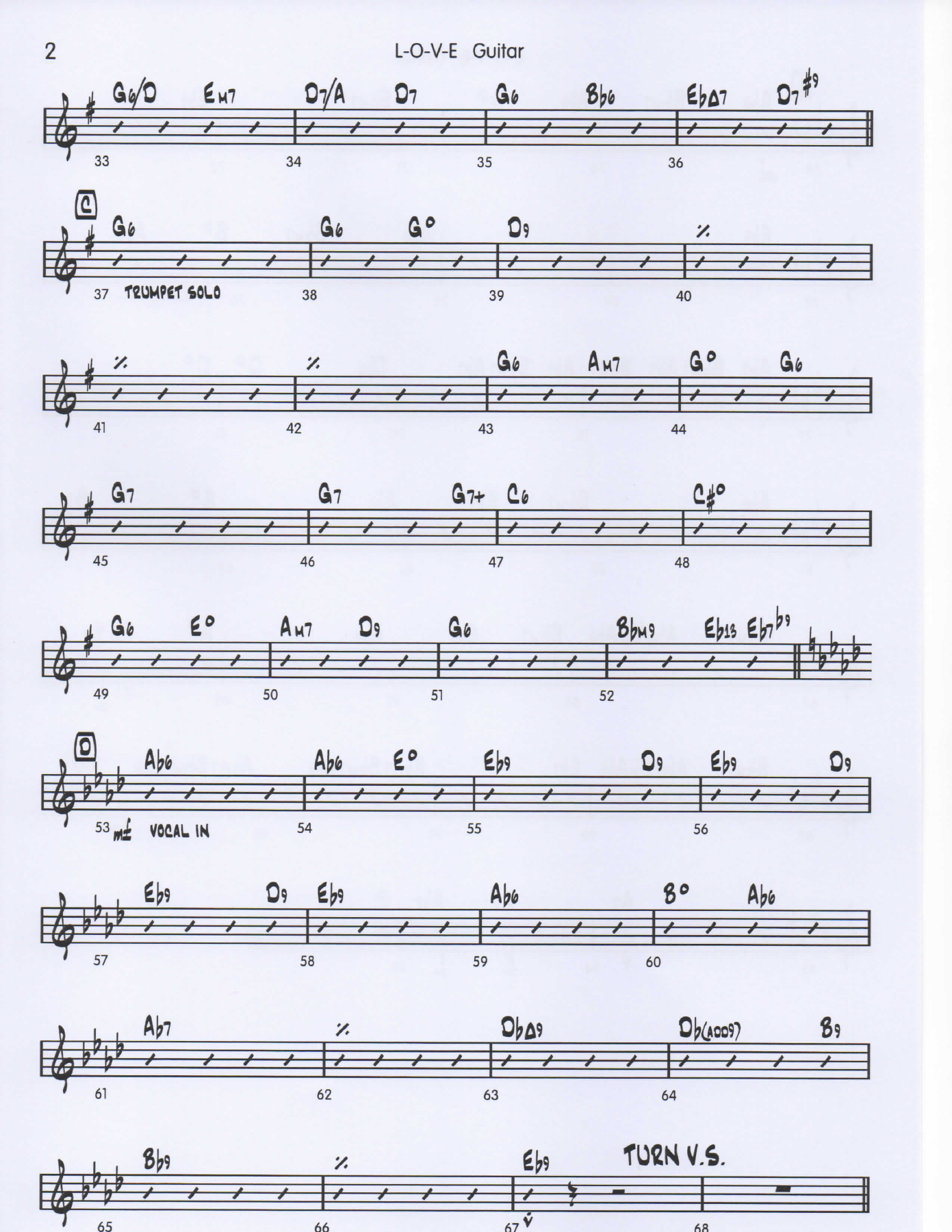LOVE Guitar pg2 — big_band_vocal sheet music arranged by Mr. X | Jazz Standard