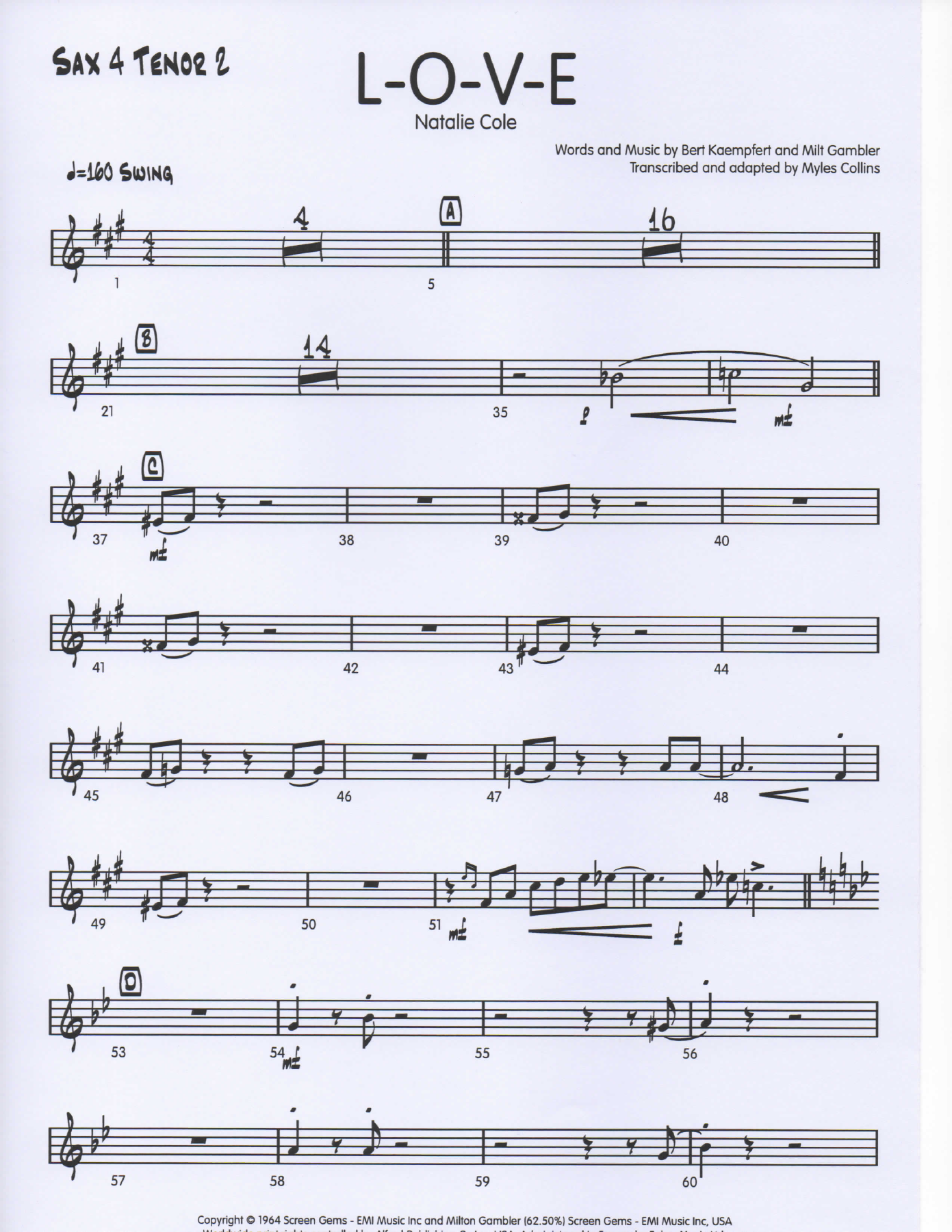LOVE Sax4Tenor2 pg1 — sheet music cover (first page)