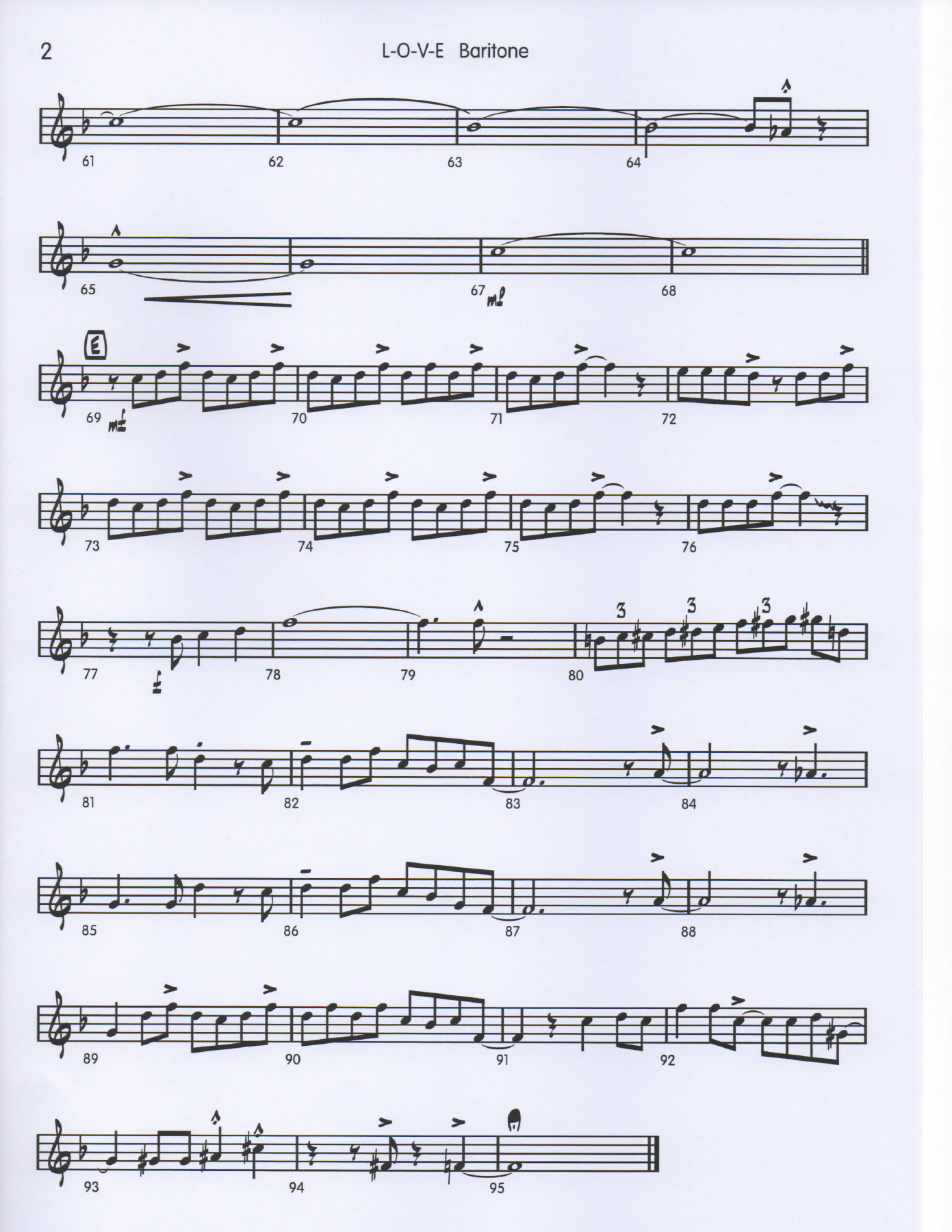 LOVE Sax5Baritone pg2 — big_band_vocal sheet music arranged by Mr. X | Jazz Standard