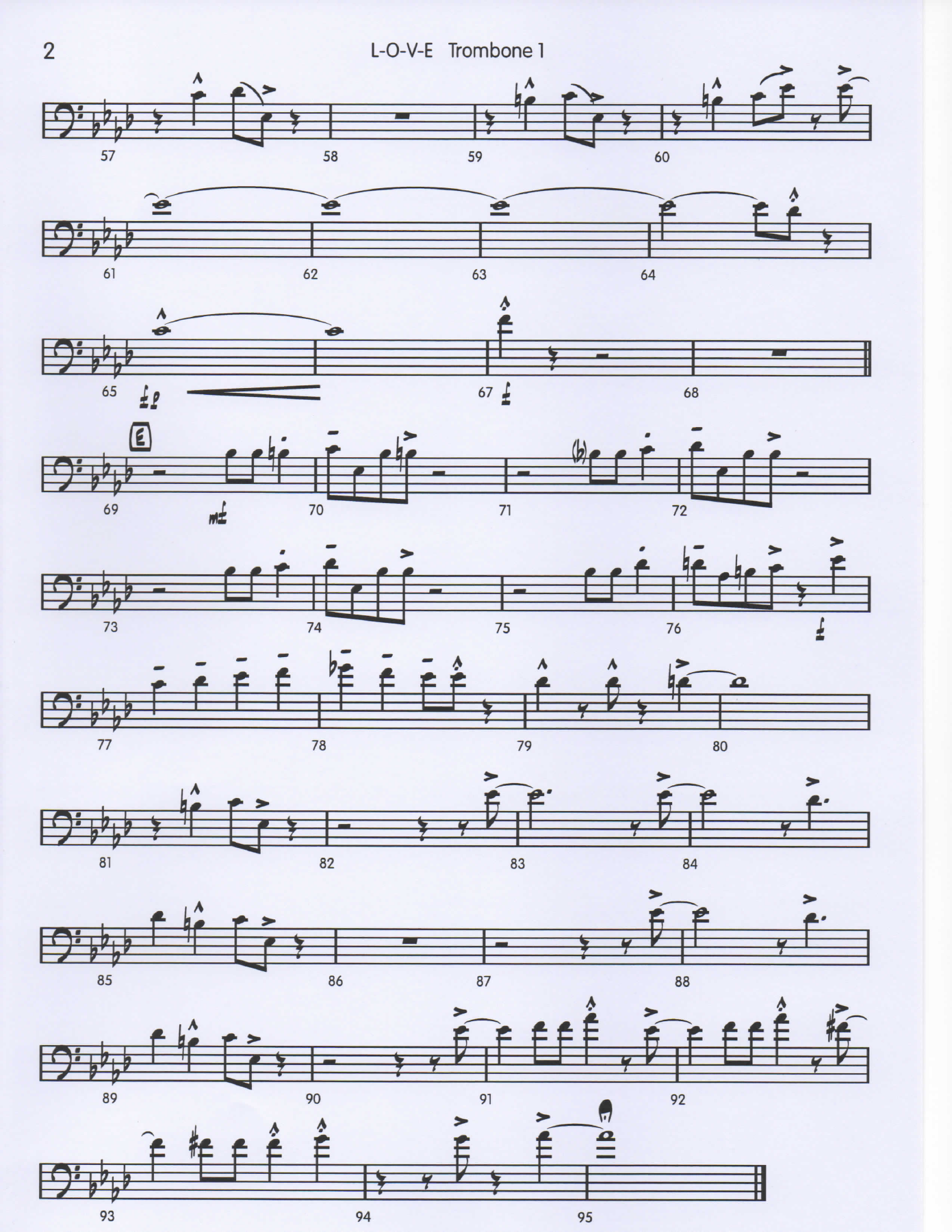 LOVE Trombone1 pg2 — sheet music cover (first page)