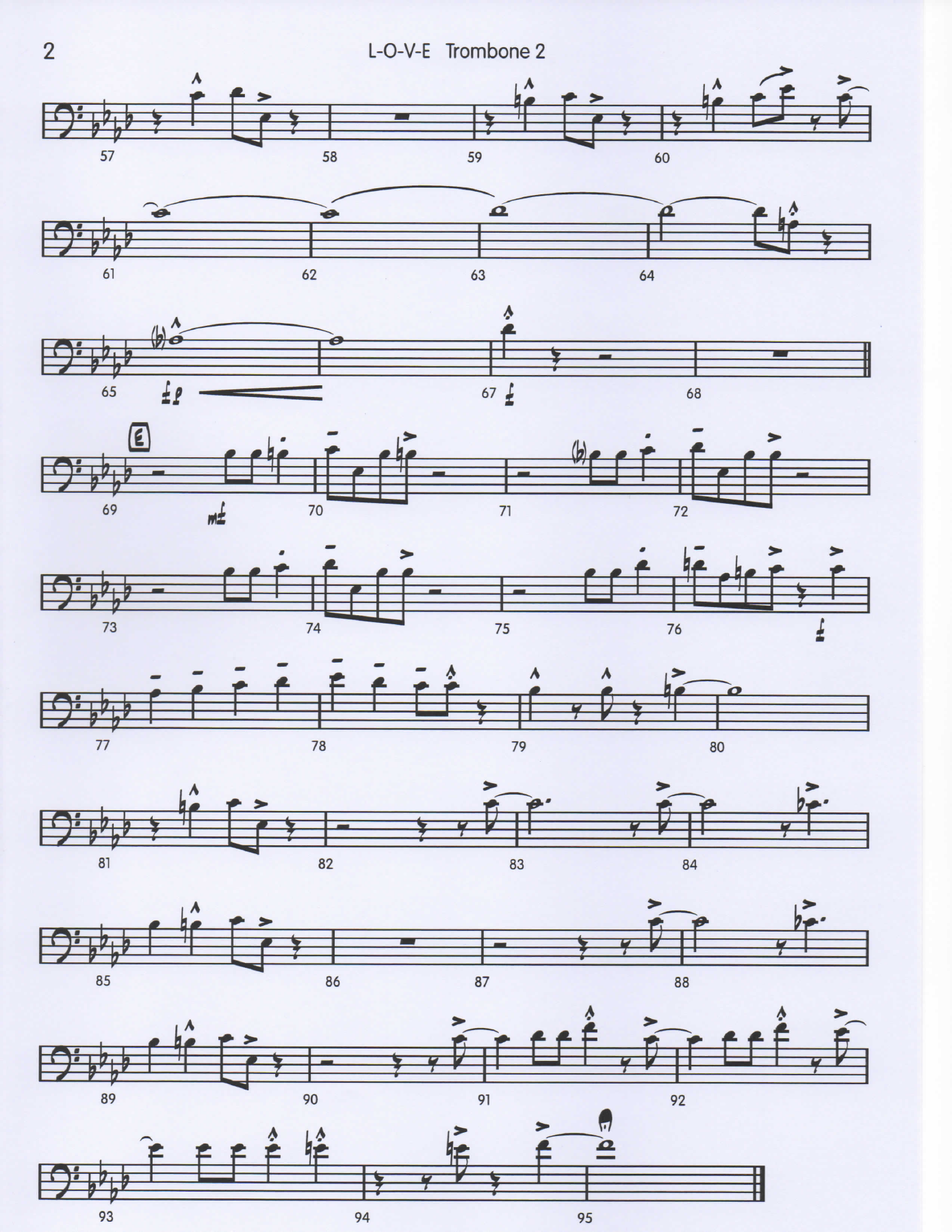 LOVE Trombone2 pg2 — sheet music cover (first page)