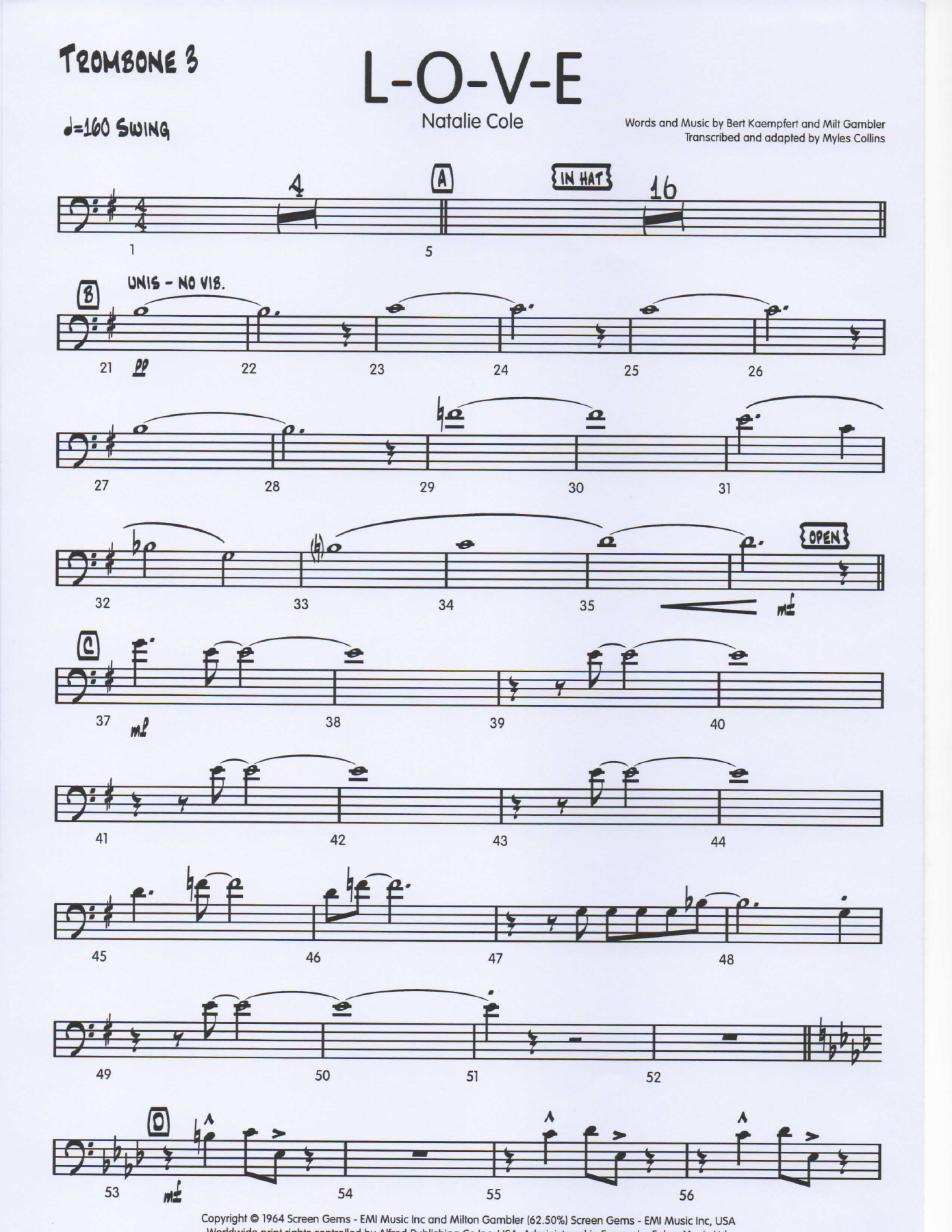 LOVE Trombone3 pg1 — sheet music cover (first page)