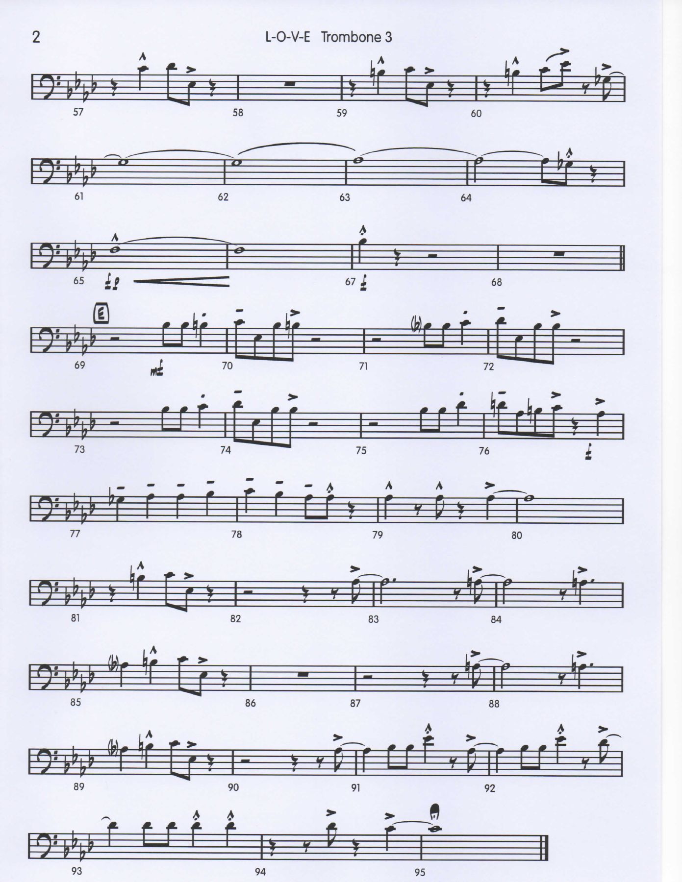 LOVE Trombone3 pg2 — sheet music cover (first page)