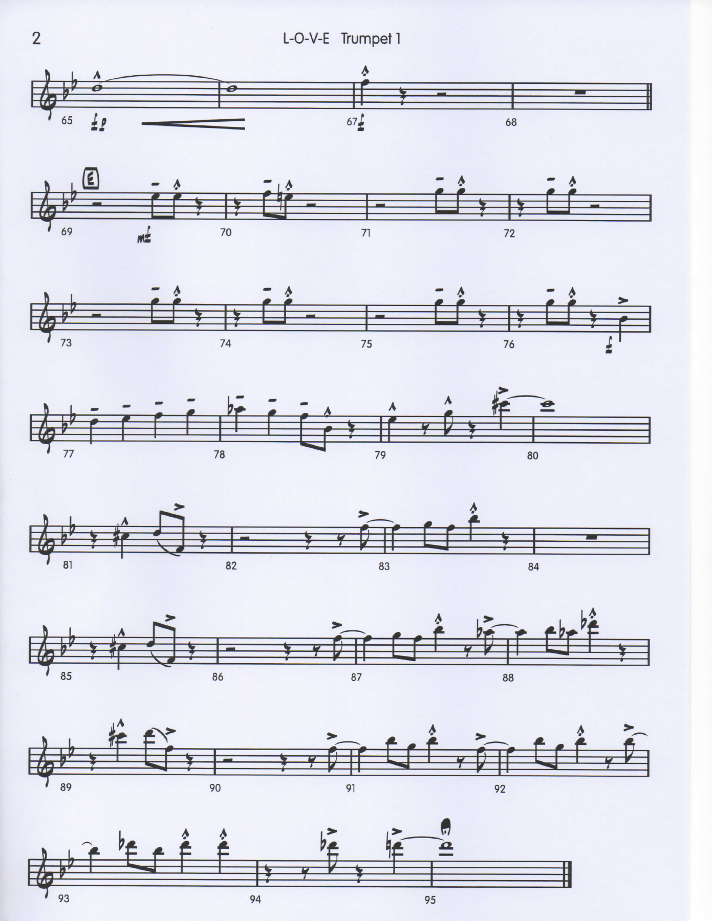 LOVE Trumpet1 pg2 — sheet music cover (first page)