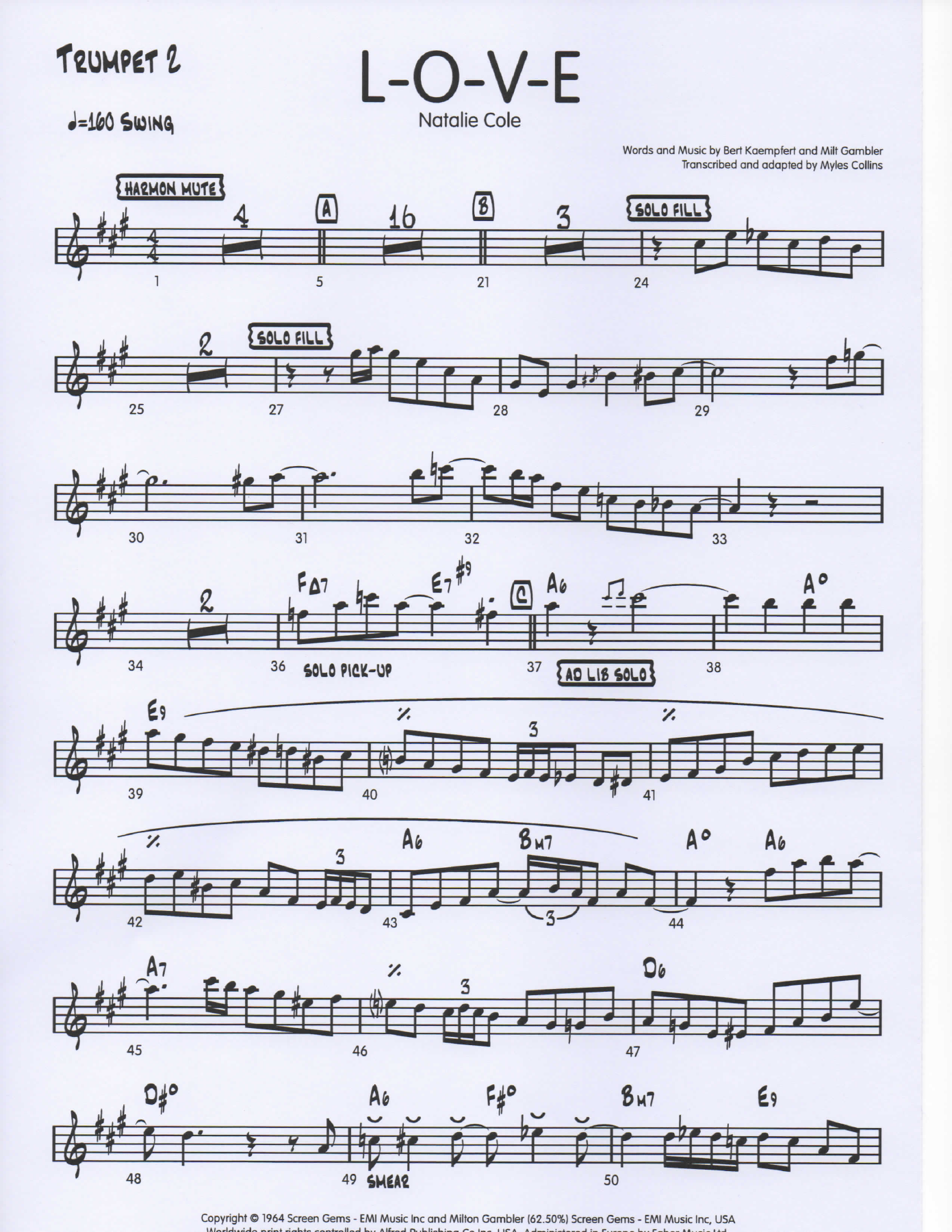 LOVE Trumpet2 pg1 — sheet music cover (first page)