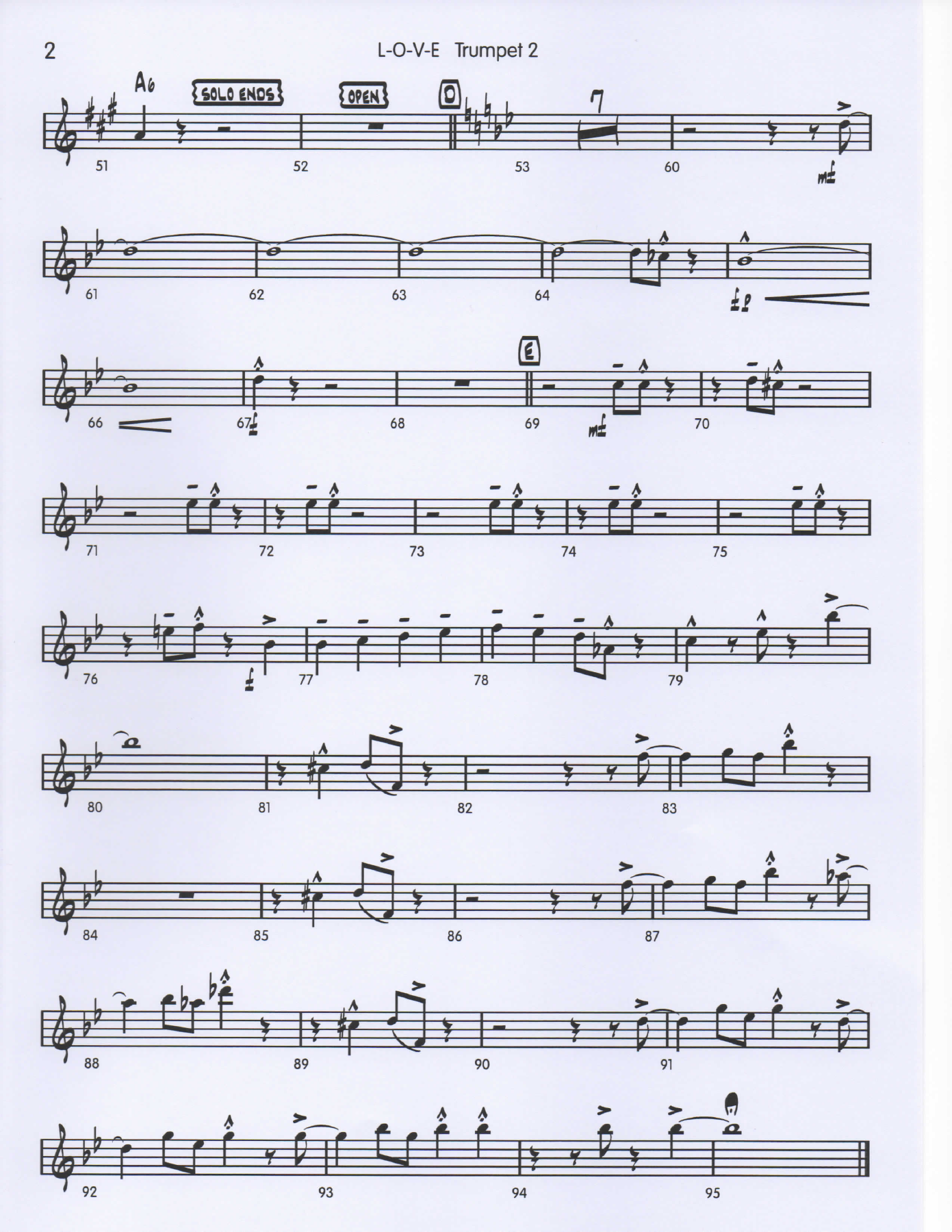 LOVE Trumpet2 pg2 — sheet music cover (first page)