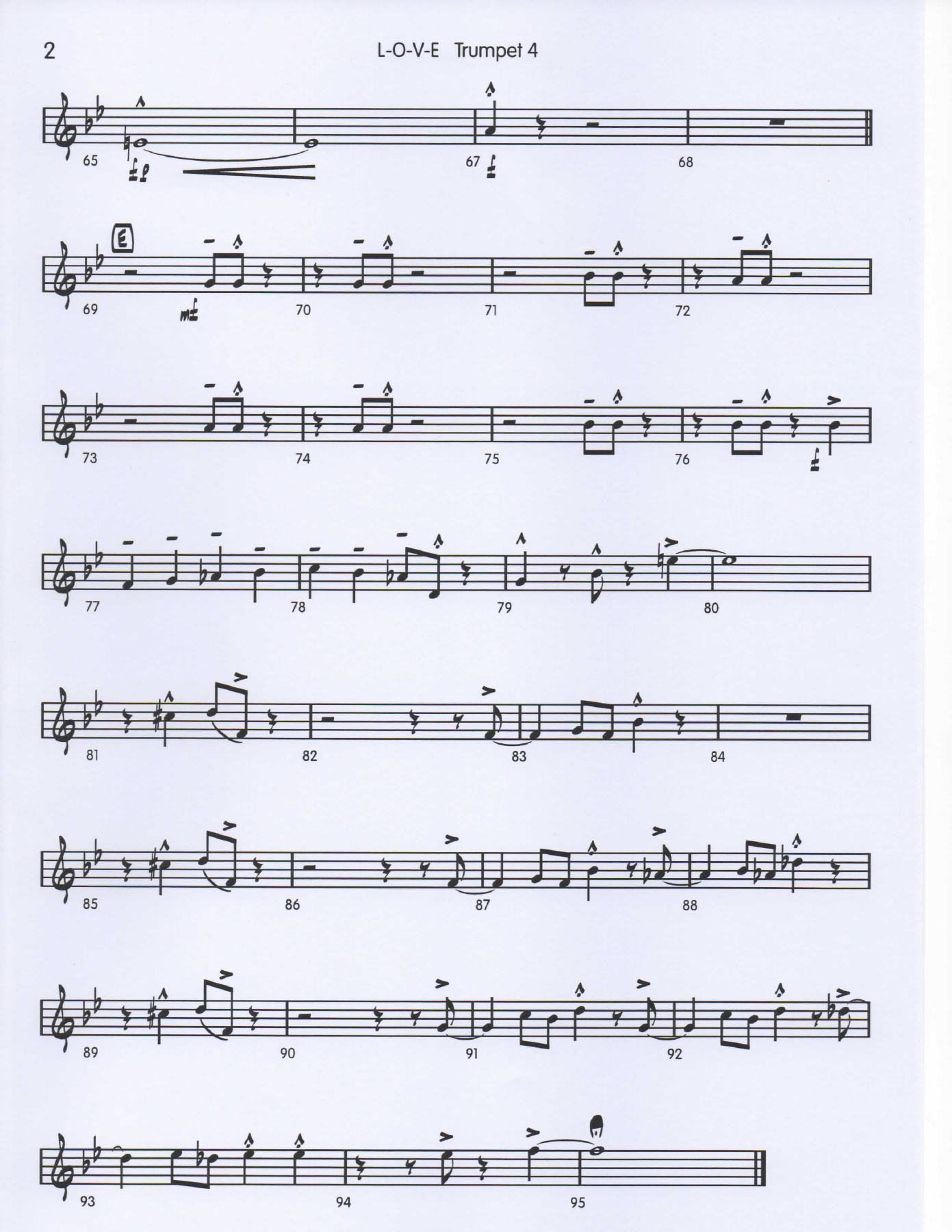 LOVE Trumpet4 pg2 — big_band_vocal sheet music arranged by Mr. X | Jazz Standard