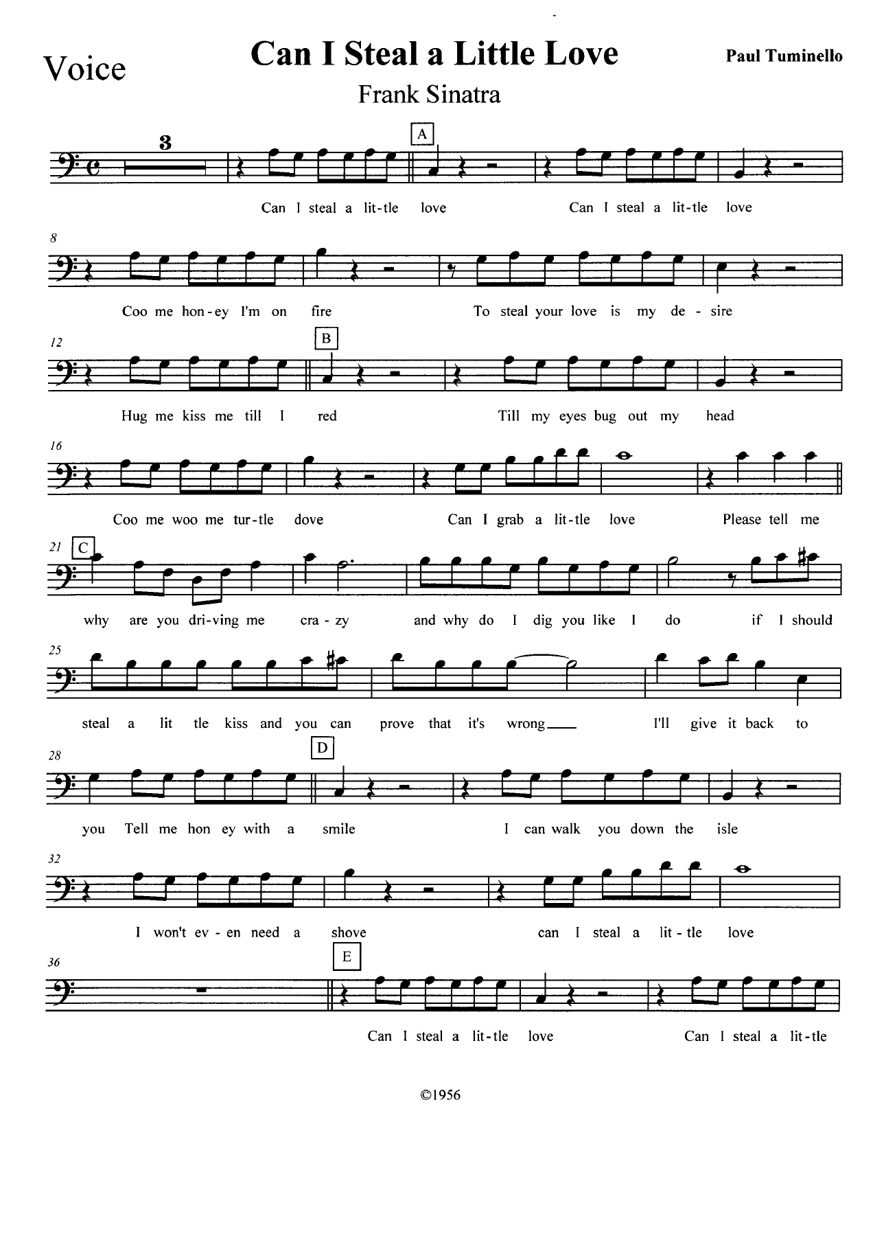 Can I Steal a Little Love - Vox — sheet music preview