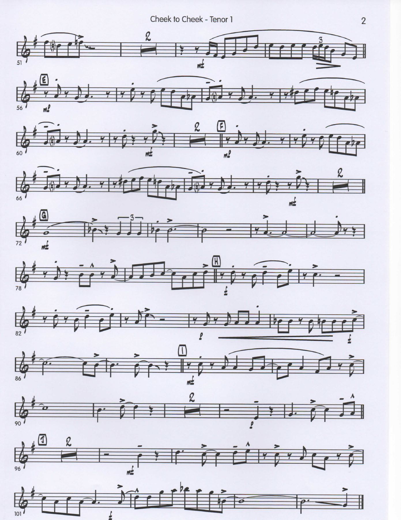 Cheek to Cheek Sax3Tenor1 pg2 — big_band_vocal sheet music arranged by Mr. X | Jazz Standard