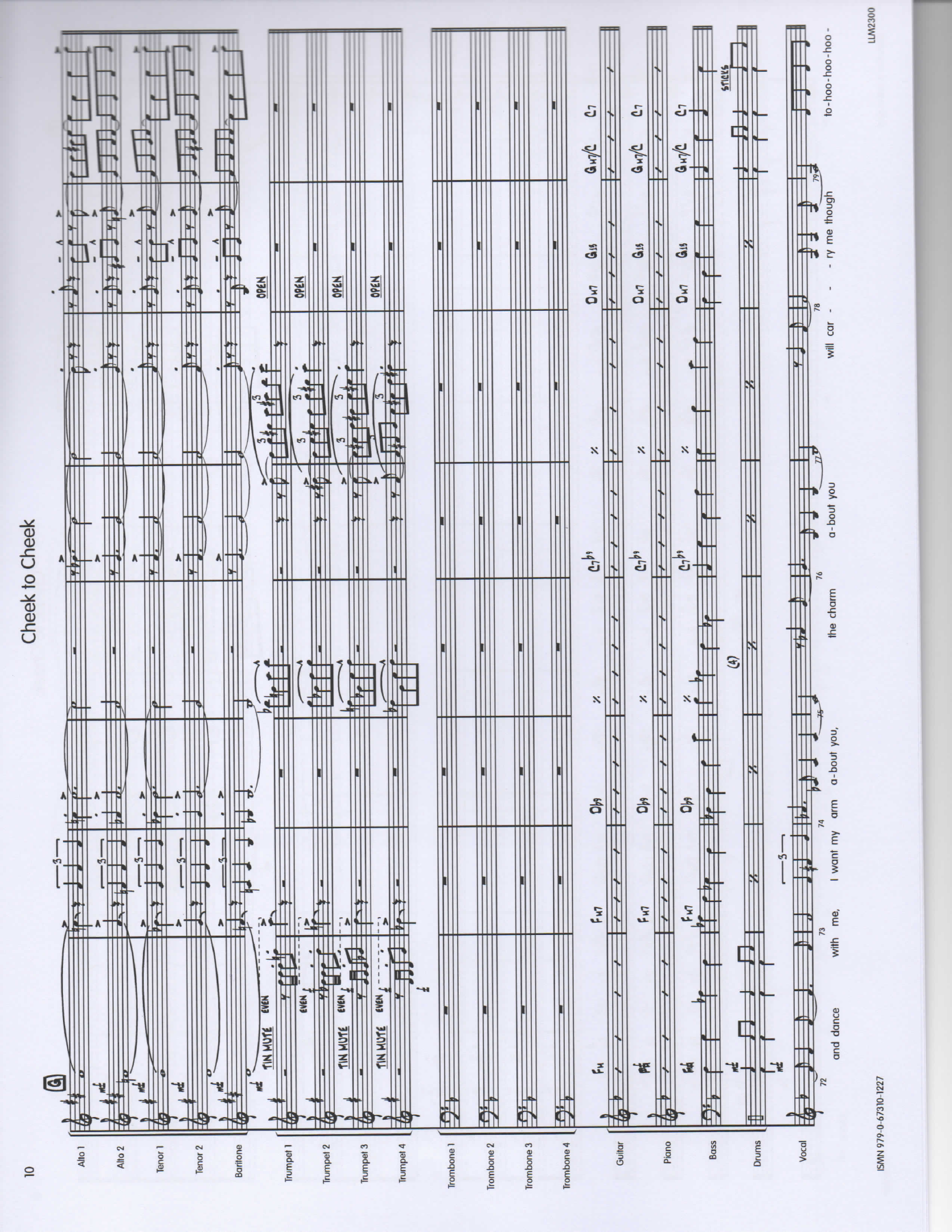 Cheek to Cheek Score pg10 — sheet music cover (first page)