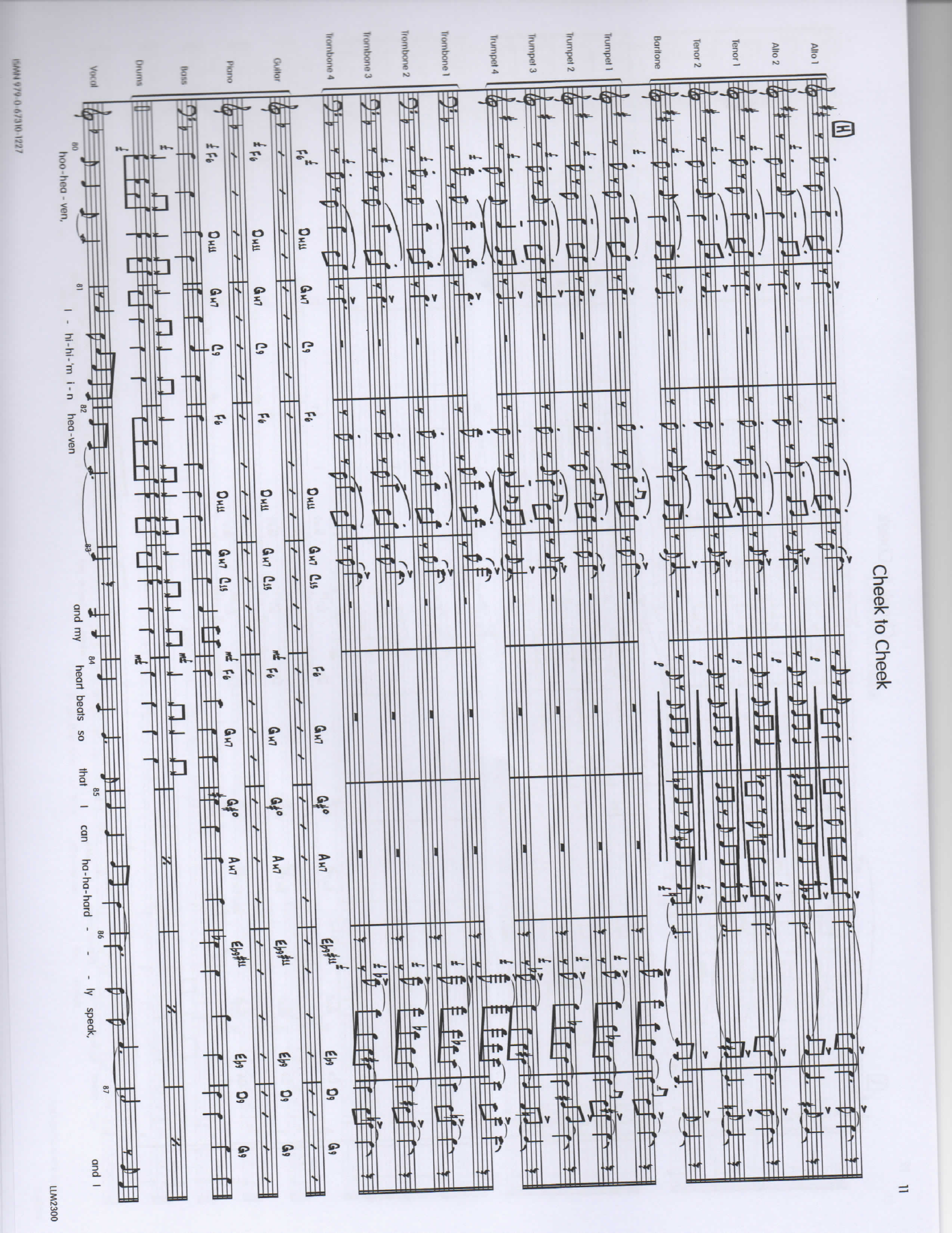 Cheek to Cheek Score pg11 — sheet music cover (first page)