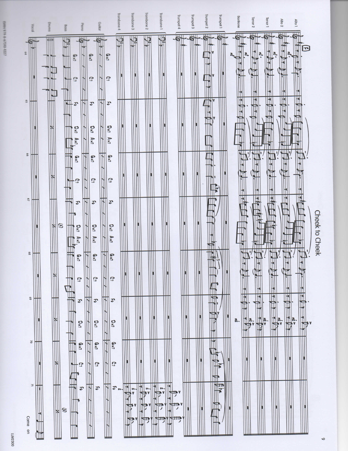 Cheek to Cheek Score pg9 — big_band_vocal sheet music arranged by Mr. X | Jazz Standard