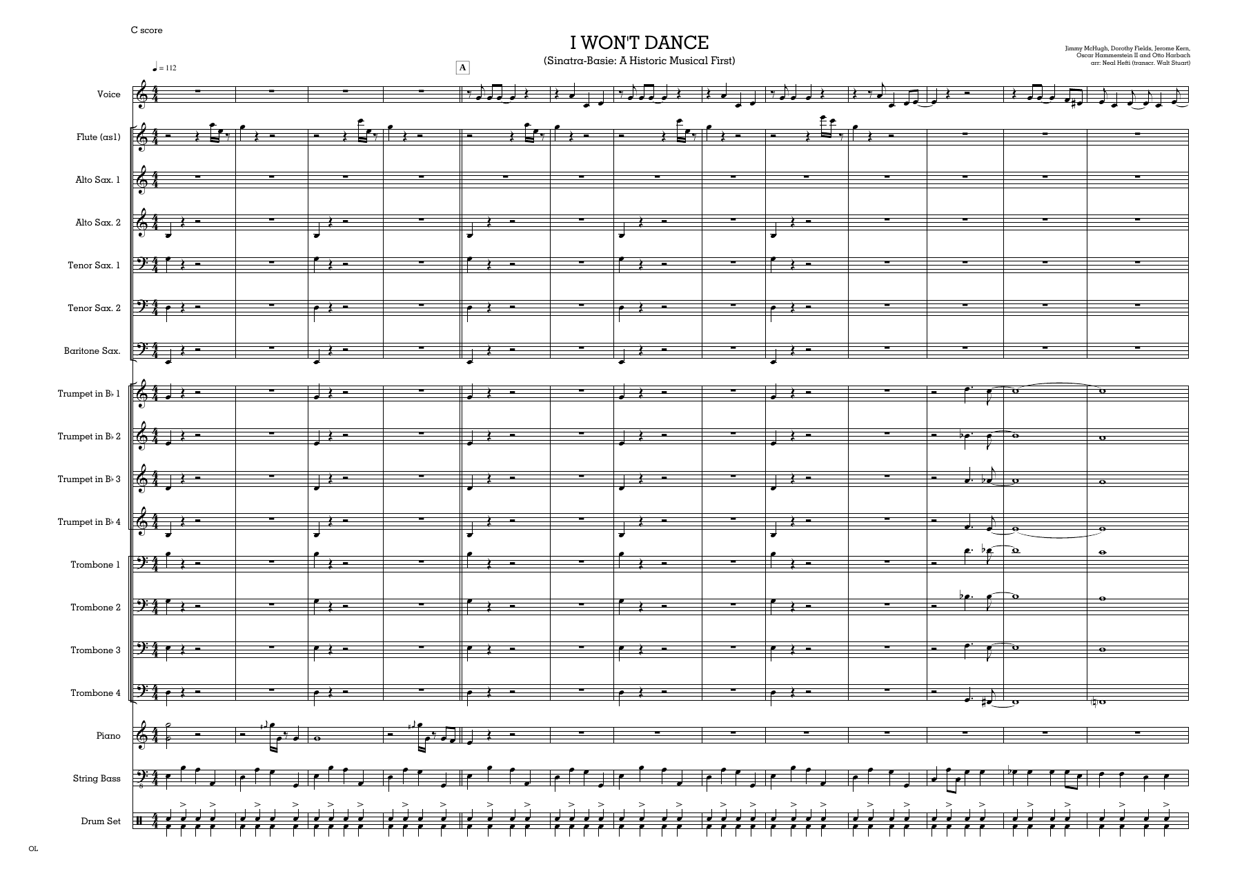 I Wont Dance Hefti - score — sheet music cover (first page)
