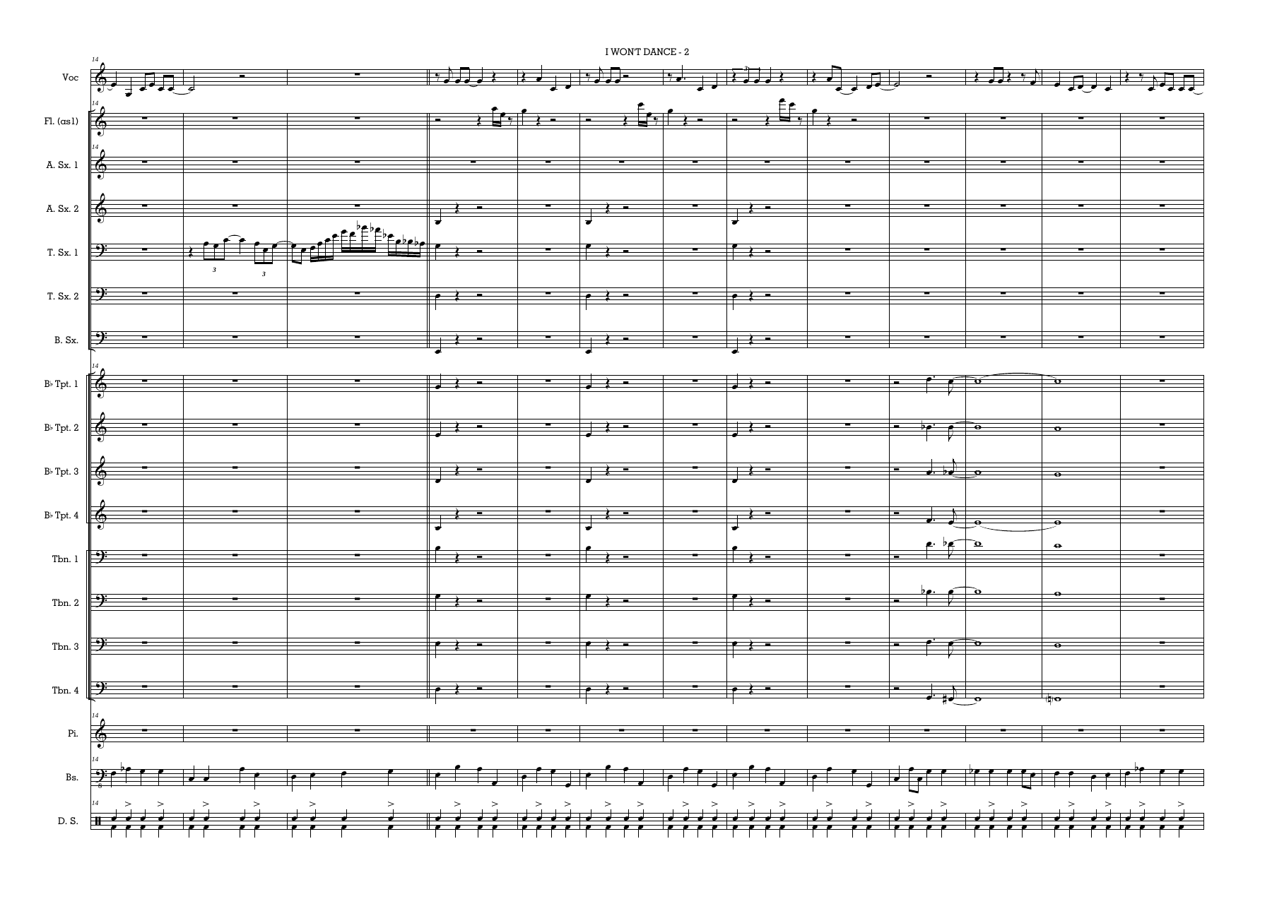 I Wont Dance Hefti - score — page 2