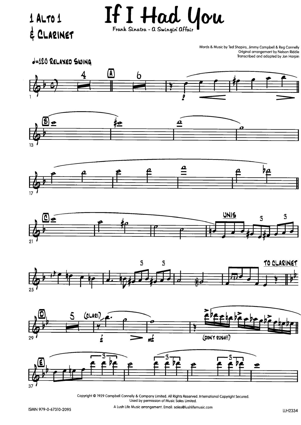 IfIHadYou All Sax — big_band_vocal sheet music arranged by Mr. X | Swing
