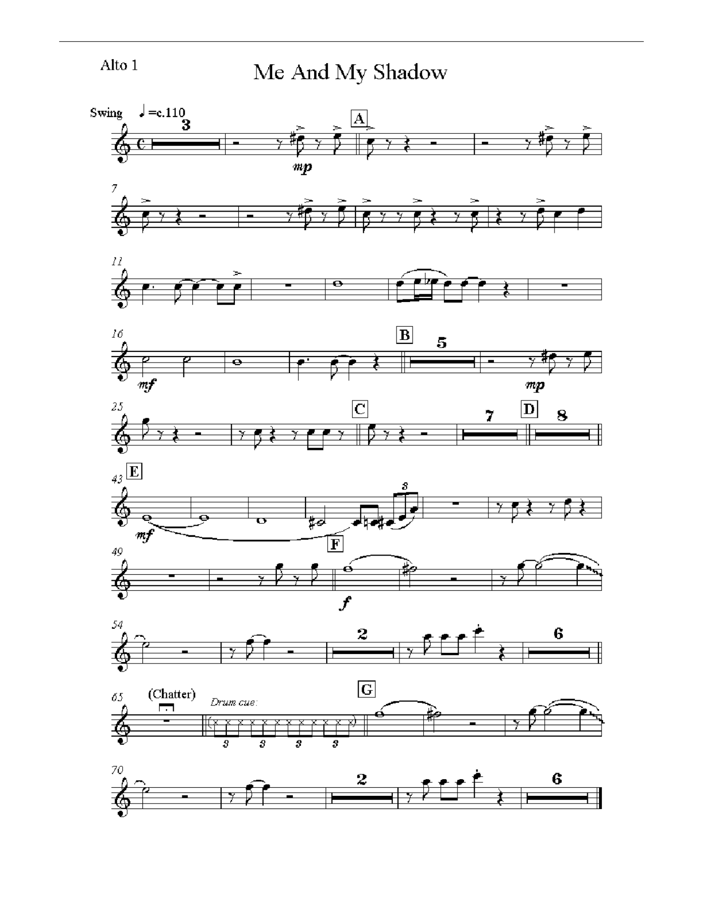 Me & My Shadow — sheet music cover (first page)