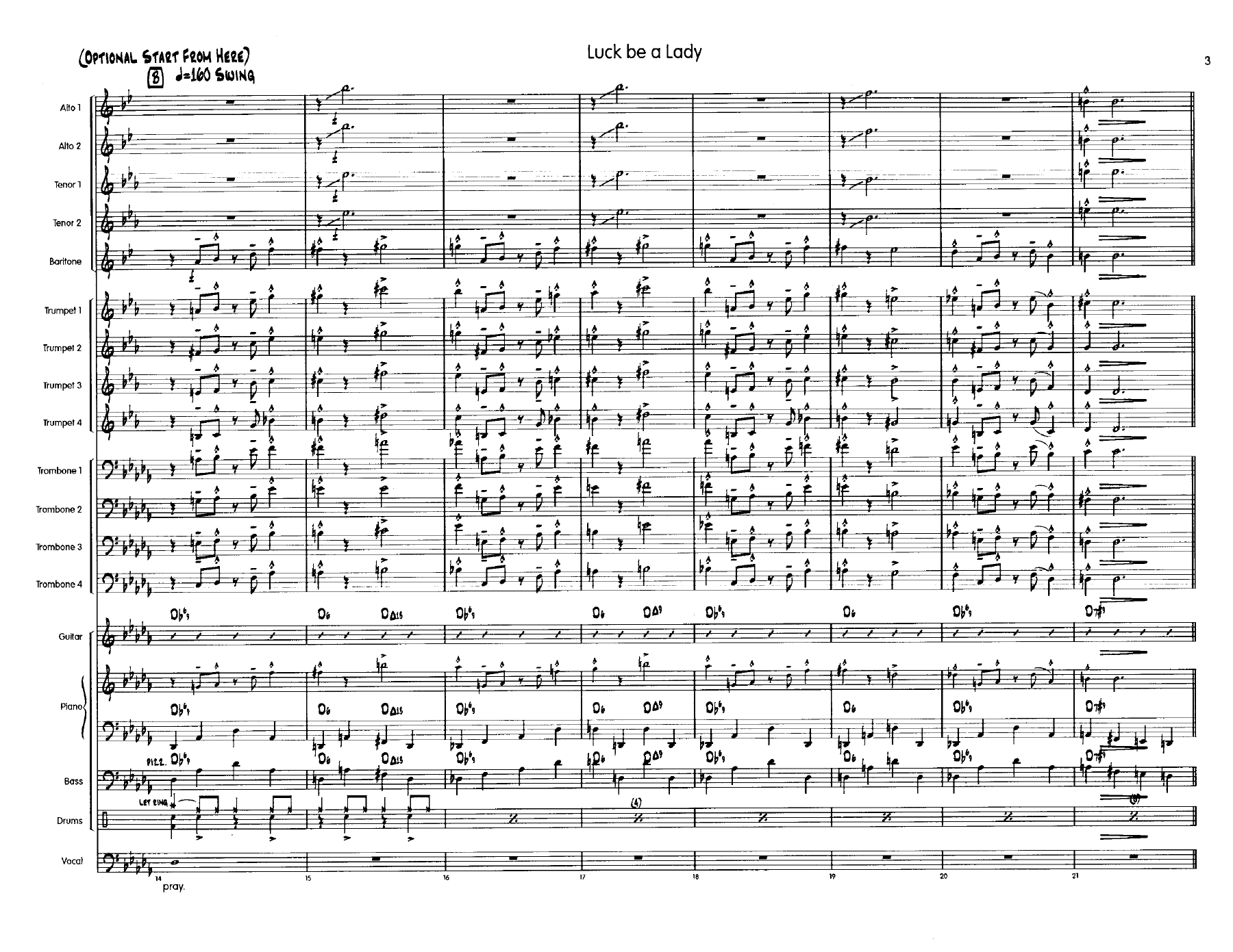 Full Score Luck Be a Lady Harpin — page 3